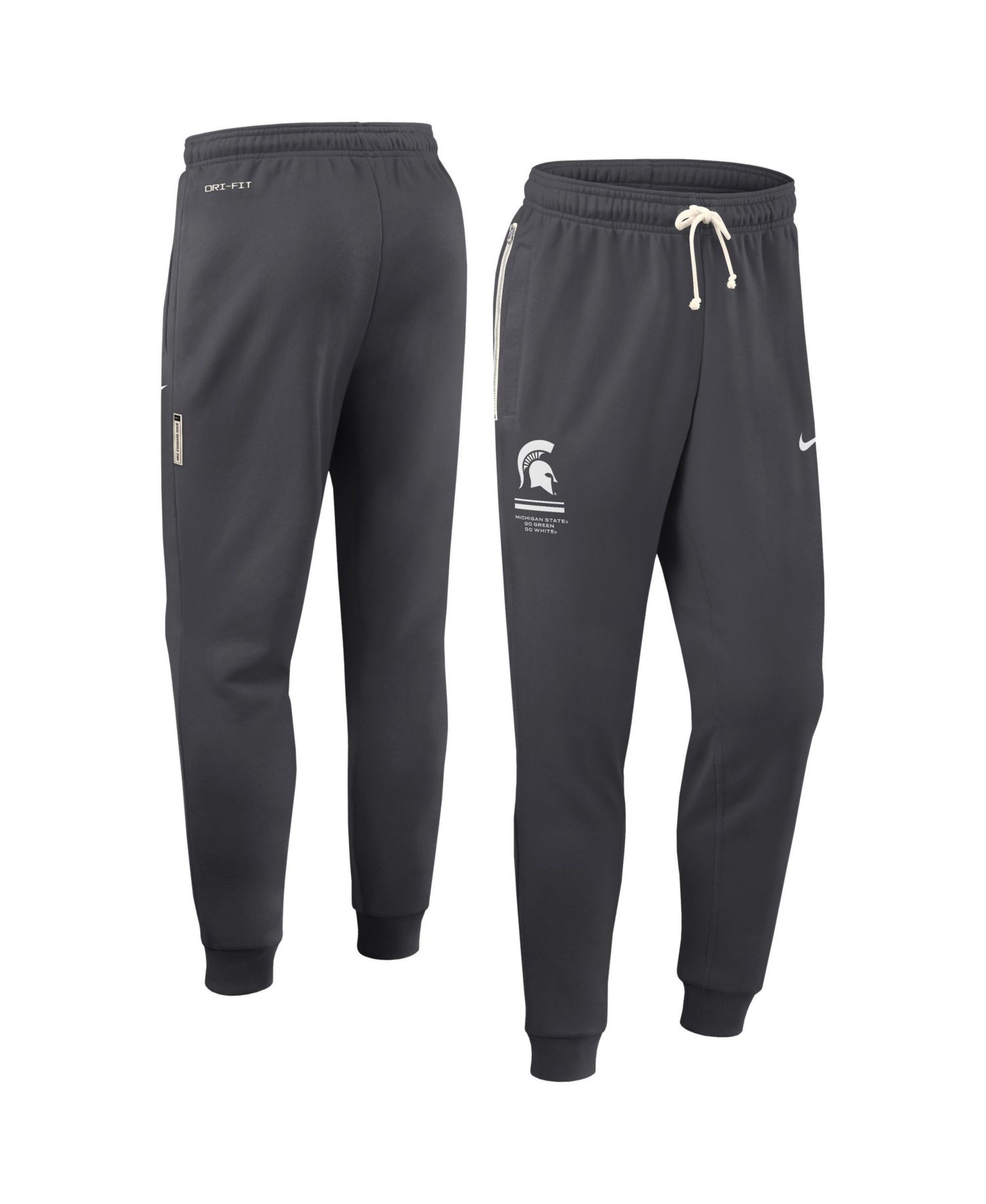 Men's Anthracite Michigan State Spartans 2026 Sideline Standard Issue Dri-FIT Taper Pants