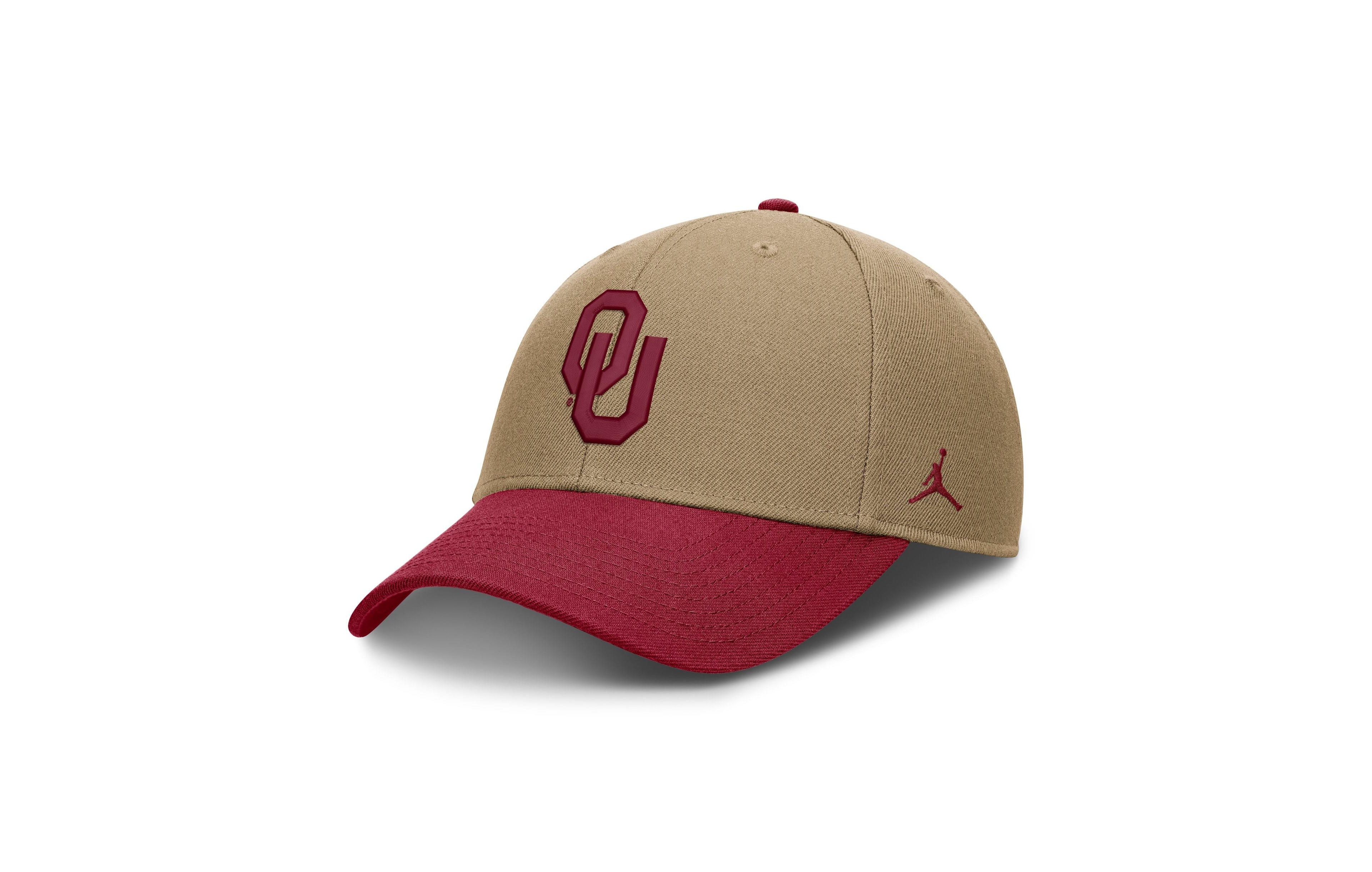 Jordan Men's and Women's Beige/Crimson Oklahoma Sooners Primetime Rise Dri-fit Adjustable Hat