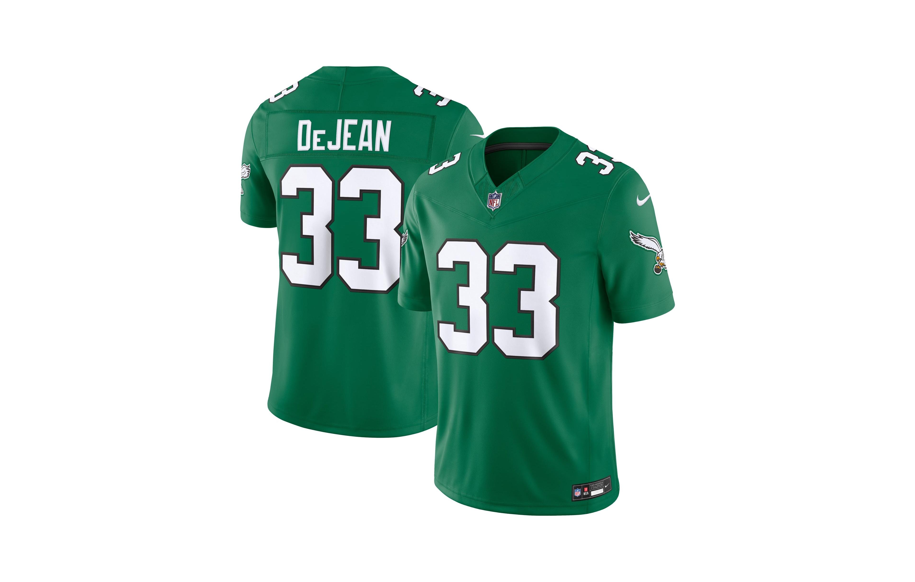 Nike Men's Cooper DeJean Kelly Green Philadelphia Eagles Alternate Vapor F.u.s.e. Stitched Limited Jersey