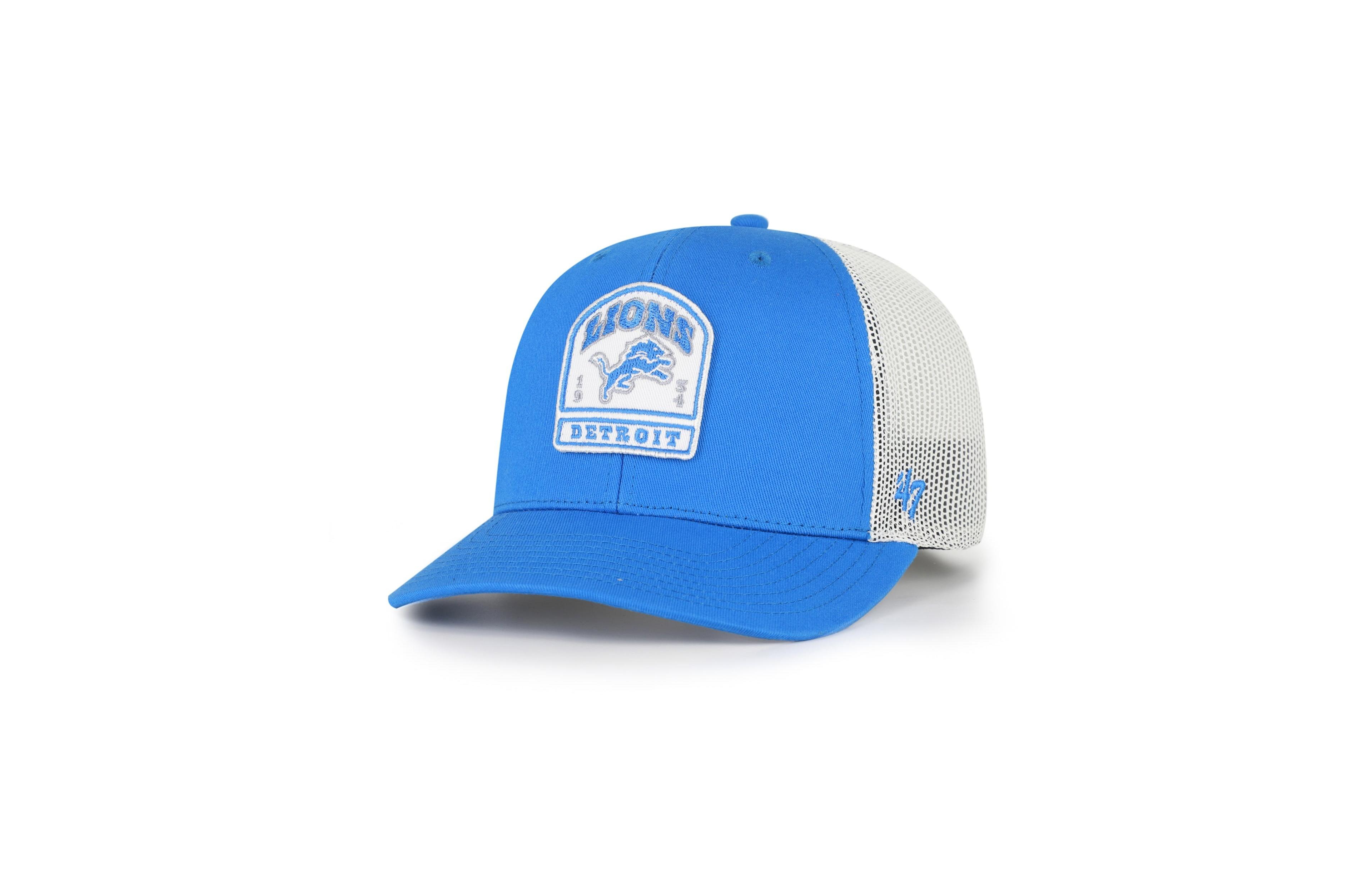 '47 Brand Men's Blue Detroit Lions Headstone Trucker Adjustable Hat