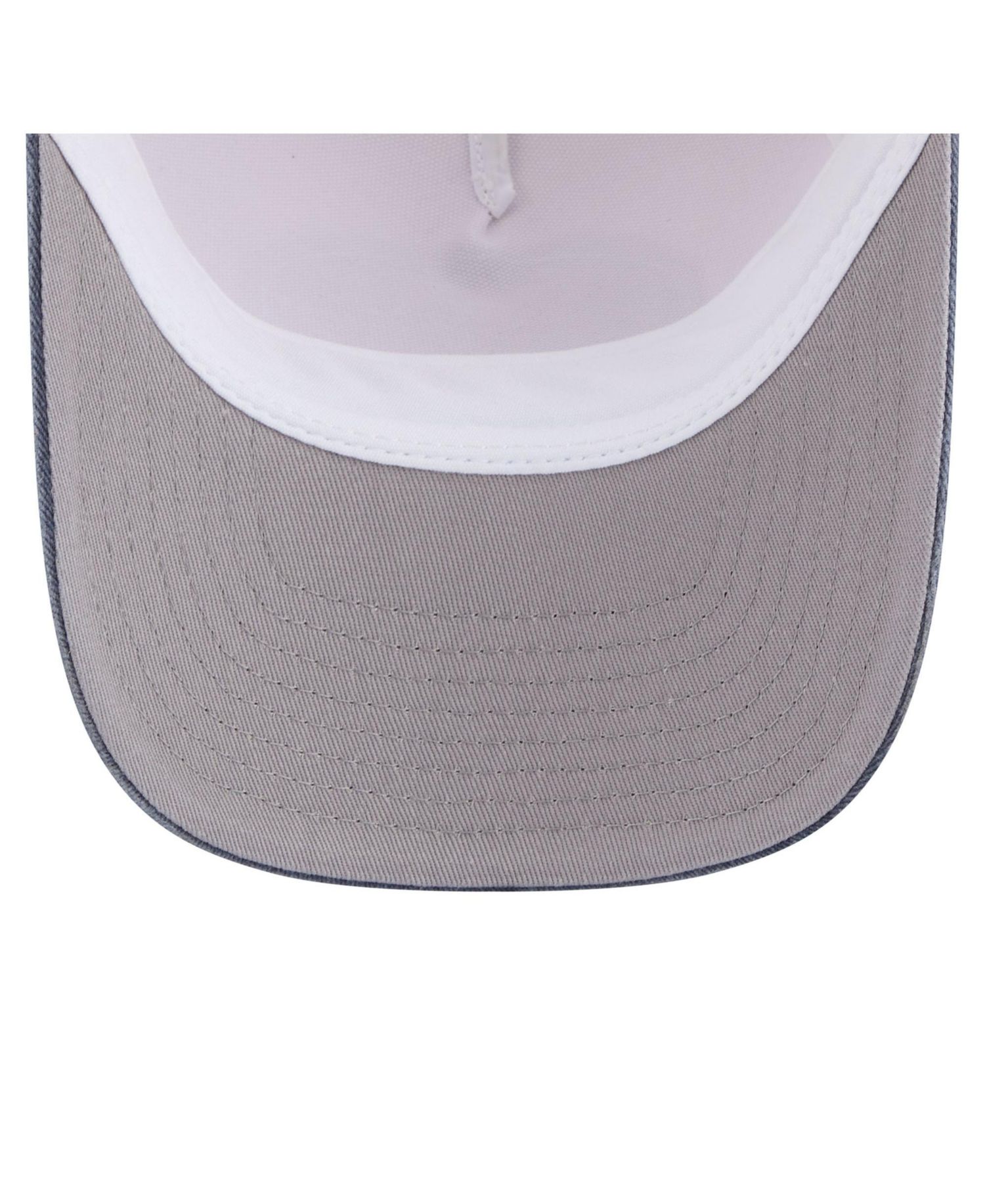 Men's Stone/Navy Michigan Wolverines Frayed Patch 9FORTY M-Crown A-Frame Trucker Adjustable Hat
