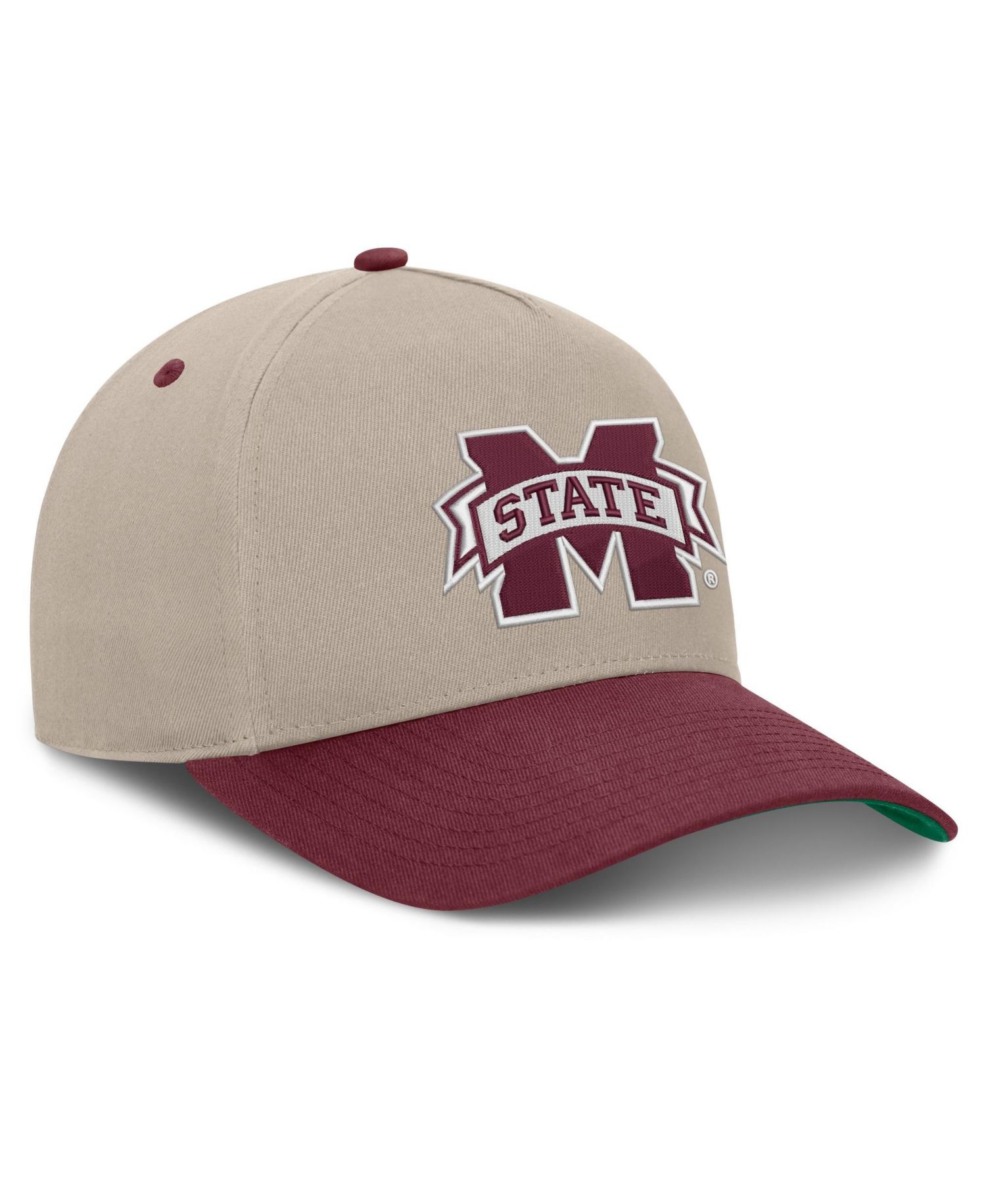 Men's Stone/Maroon Mississippi State Bulldogs Veteran Two-Tone Adjustable Hat