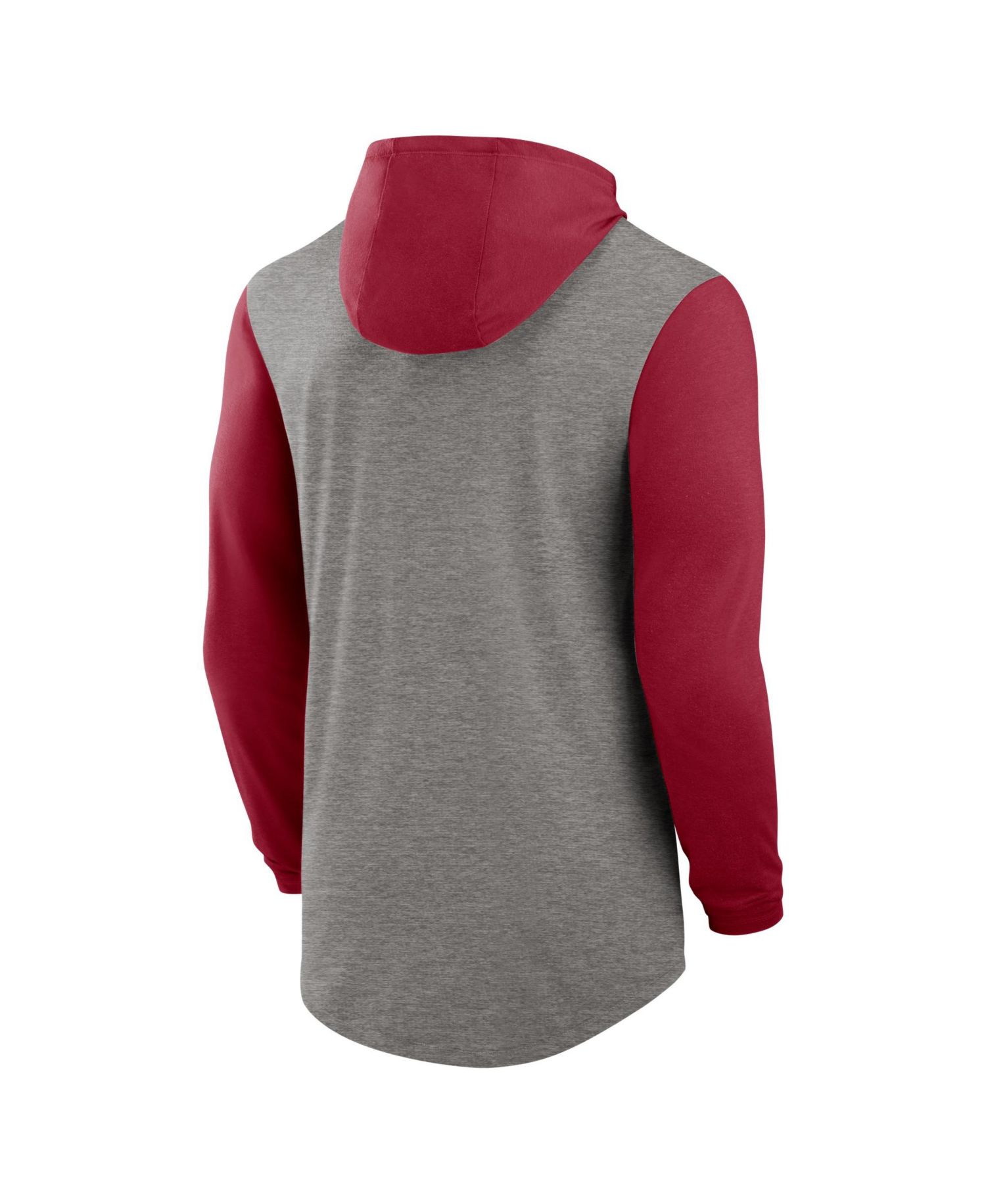 Men's Heather Gray/Crimson Alabama Crimson Tide Campus Legacy Tri-Blend Long Sleeve Hooded T-Shirt