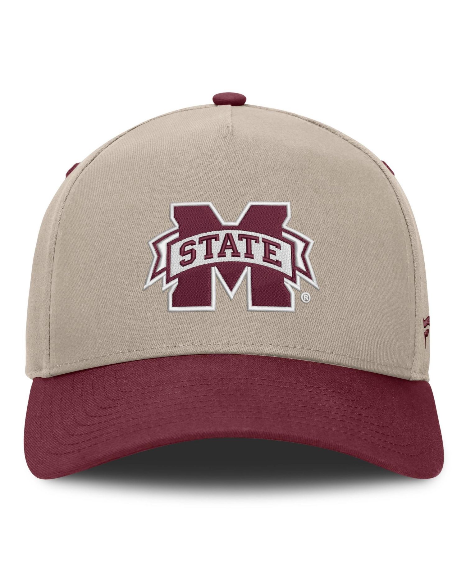Men's Stone/Maroon Mississippi State Bulldogs Veteran Two-Tone Adjustable Hat