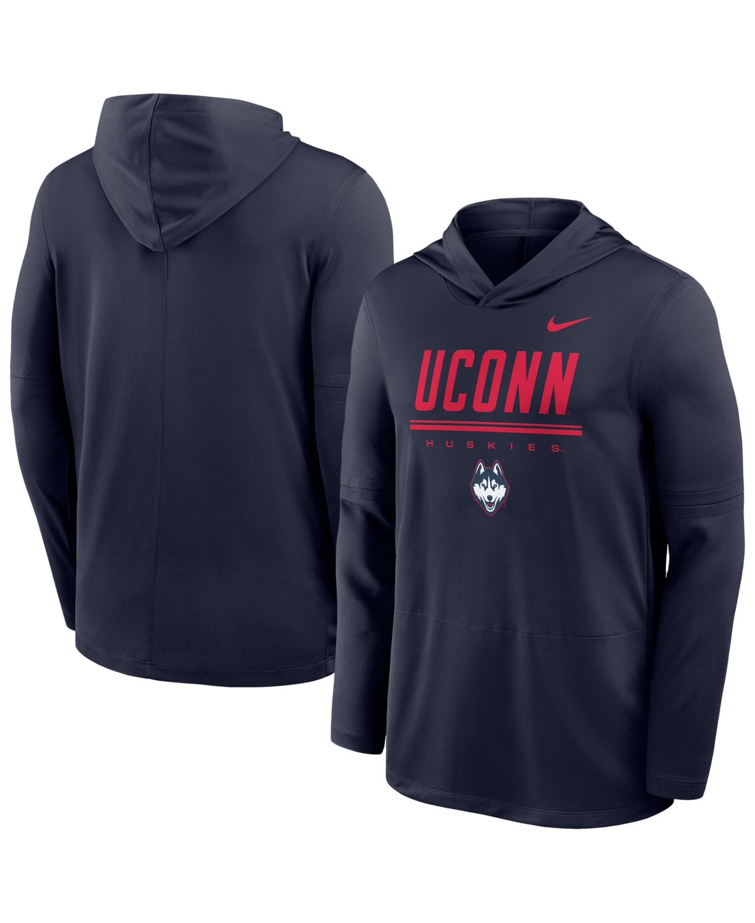 Men's Navy UConn Huskies 2026 Sideline Dri-FIT Lightweight Hooded Top