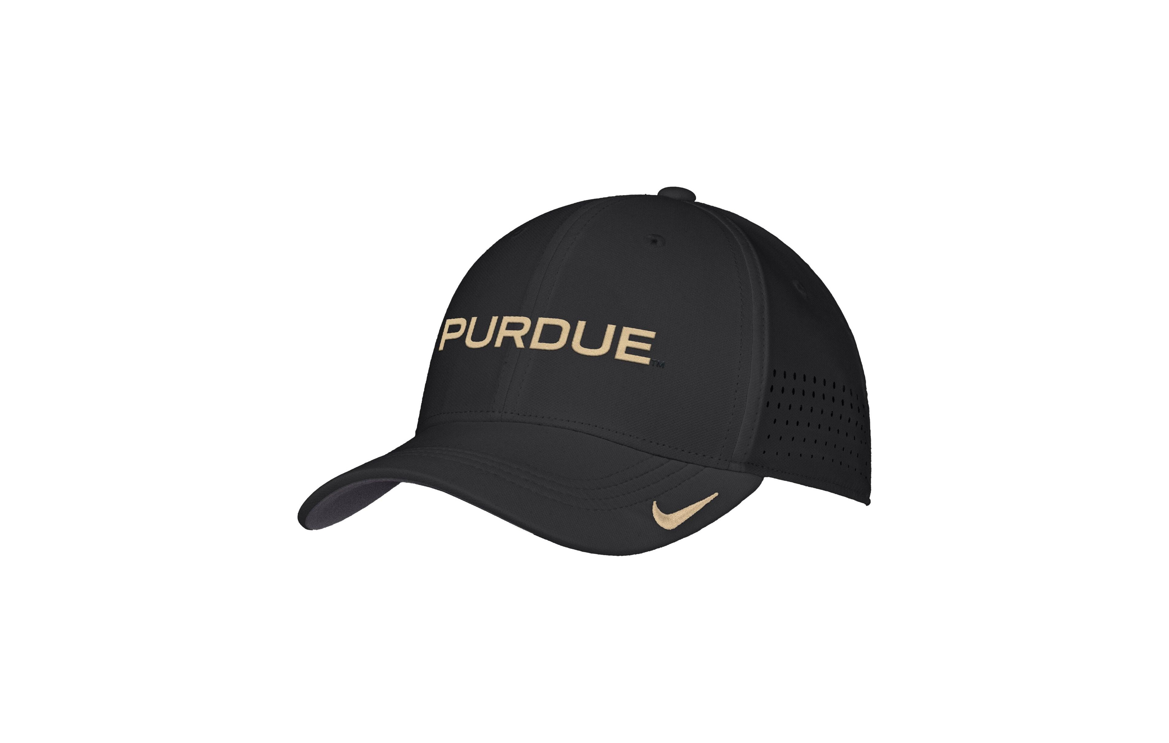 Nike Men's Black Purdue Boilermakers 2026 On-Field AeroBill SwooshFlex Dri-fit Hat