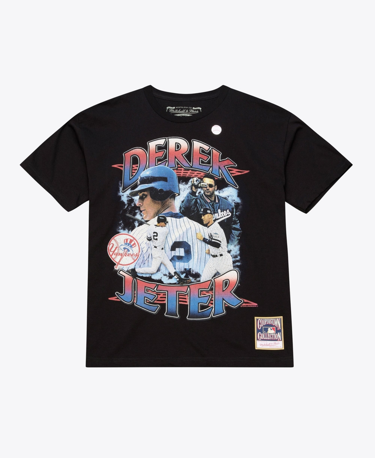Mitchell & Ness Men's Derek Jeter Black New York Yankees Cooperstown Collection Big Tall Legendary Collage Player Graphic T-Shirt
