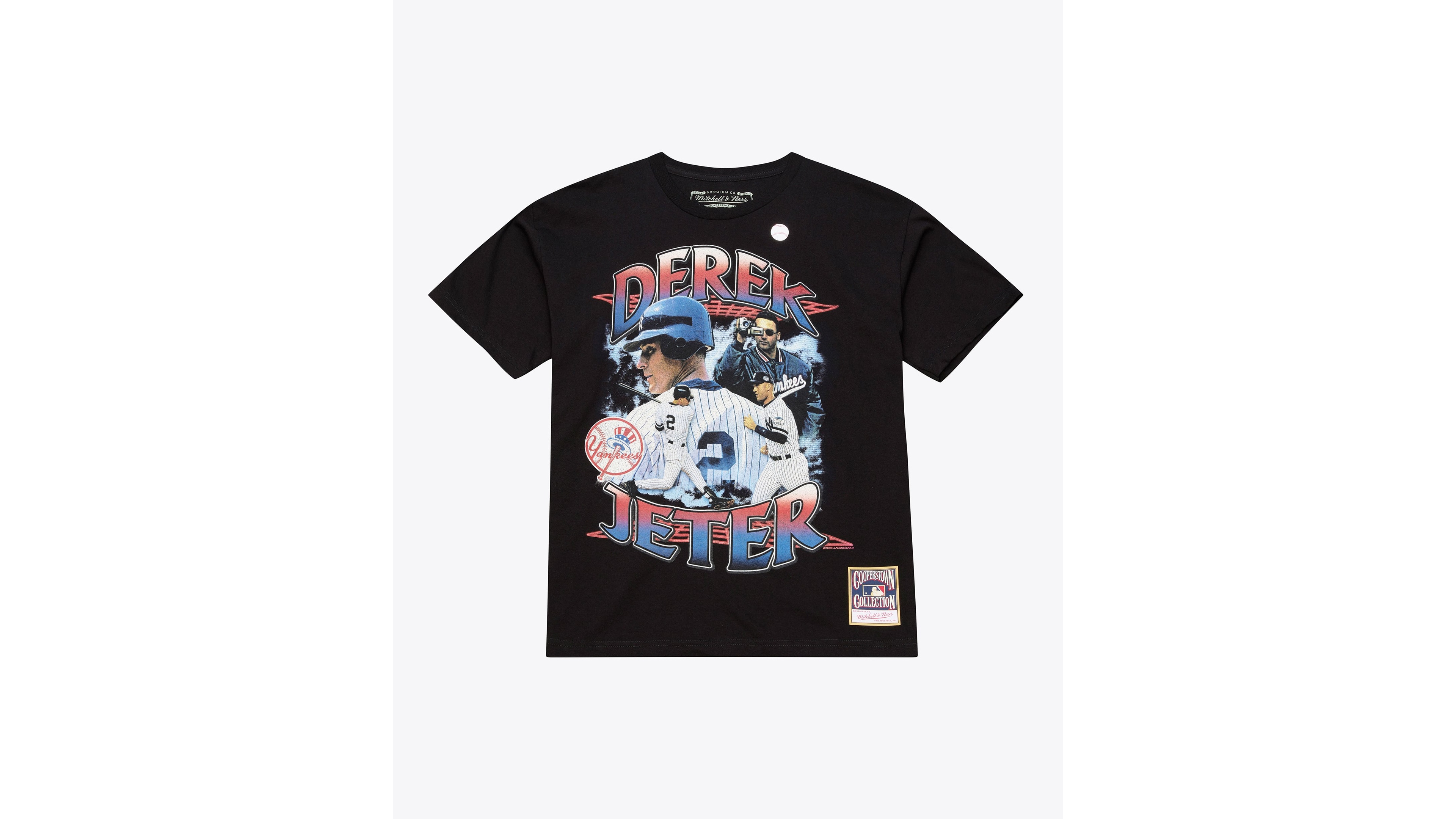 Mitchell & Ness Men's Derek Jeter Black New York Yankees Cooperstown Collection Big Tall Legendary Collage Player Graphic T-Shirt