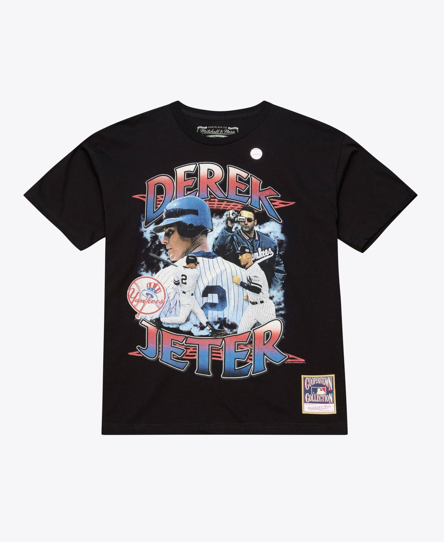 Men's Derek Jeter Black New York Yankees Cooperstown Collection Big & Tall Legendary Collage Player Graphic T-Shirt