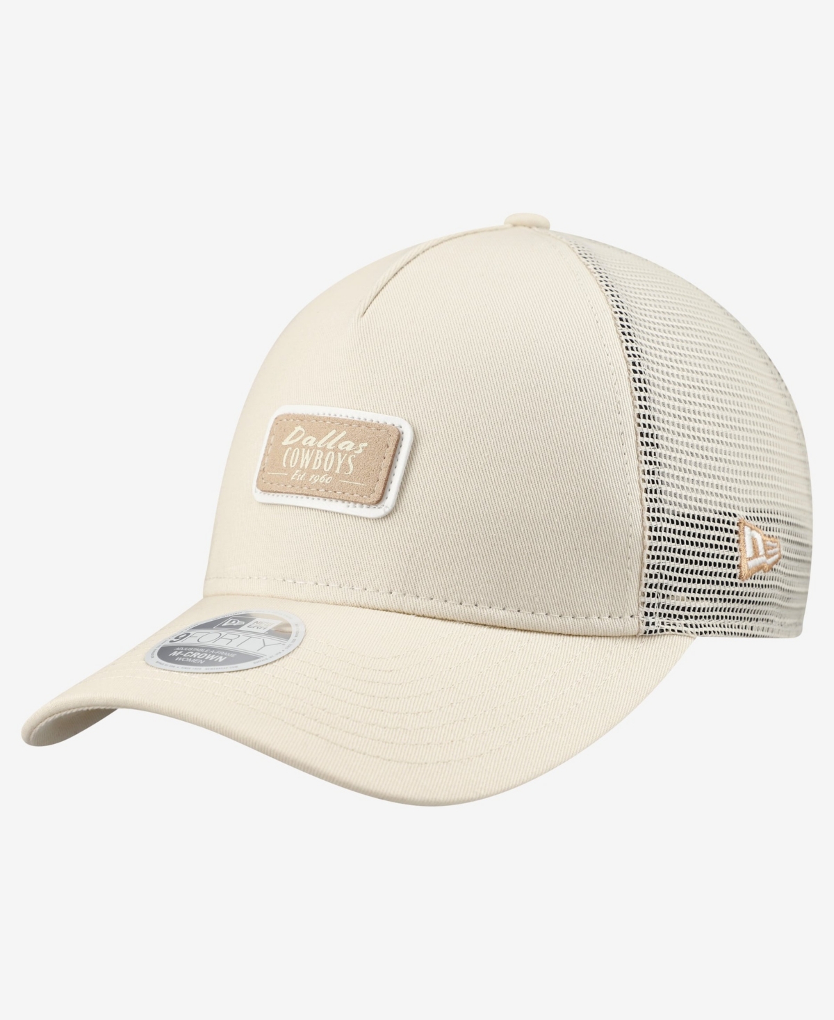 New Era Women's Cream Dallas Cowboys Tonal Patch M-Crown A-Frame 9FORTY Trucker Adjustable Hat
