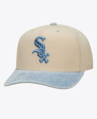 Men's  Cream/Light Blue Chicago White Sox Washed Corduroy Pro Crown Snapback Hat