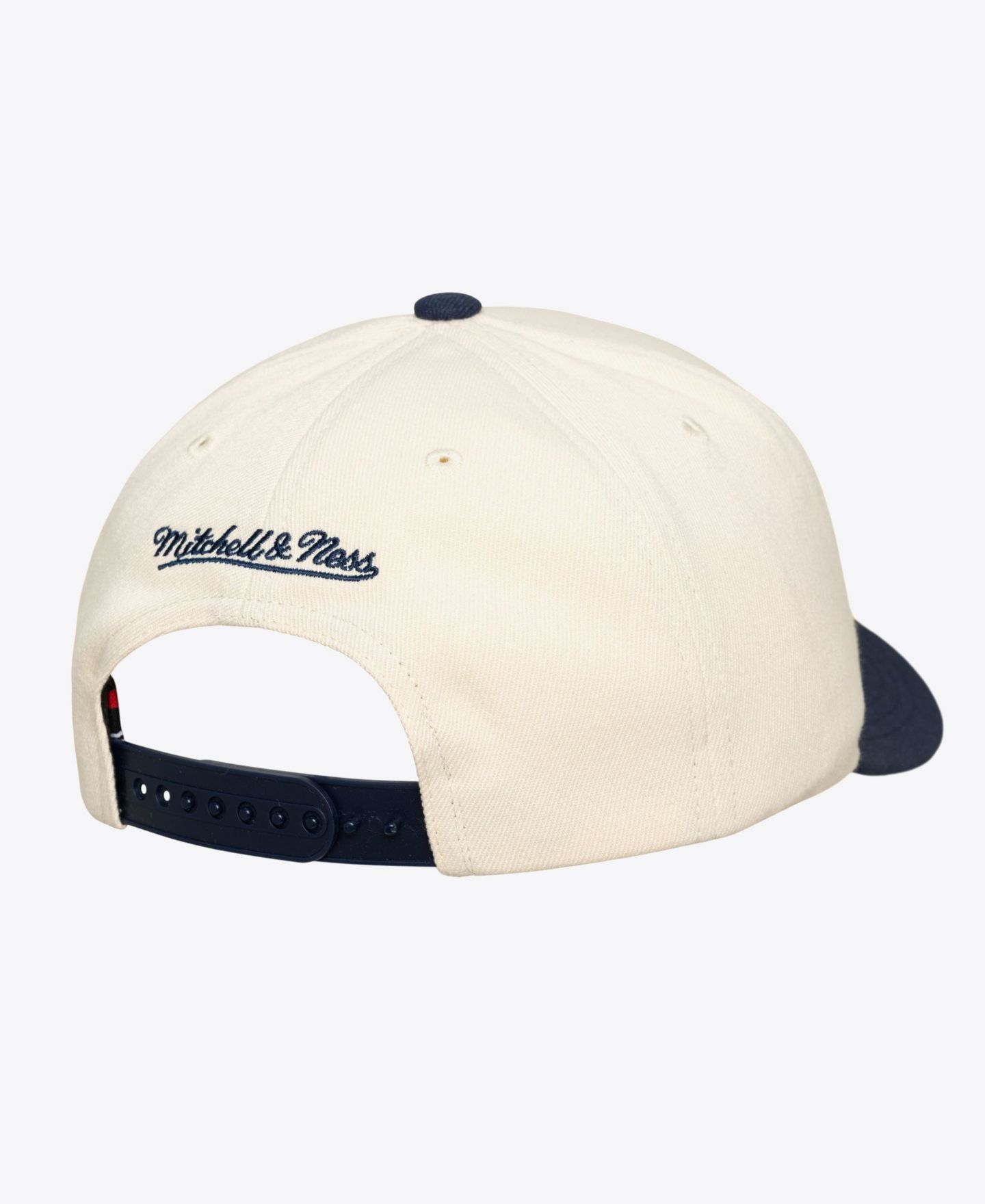 Мужская кепка Mitchell & Ness Cream/Navy New York Yankees Flawless Stretch-Snapback Hat — фото 2