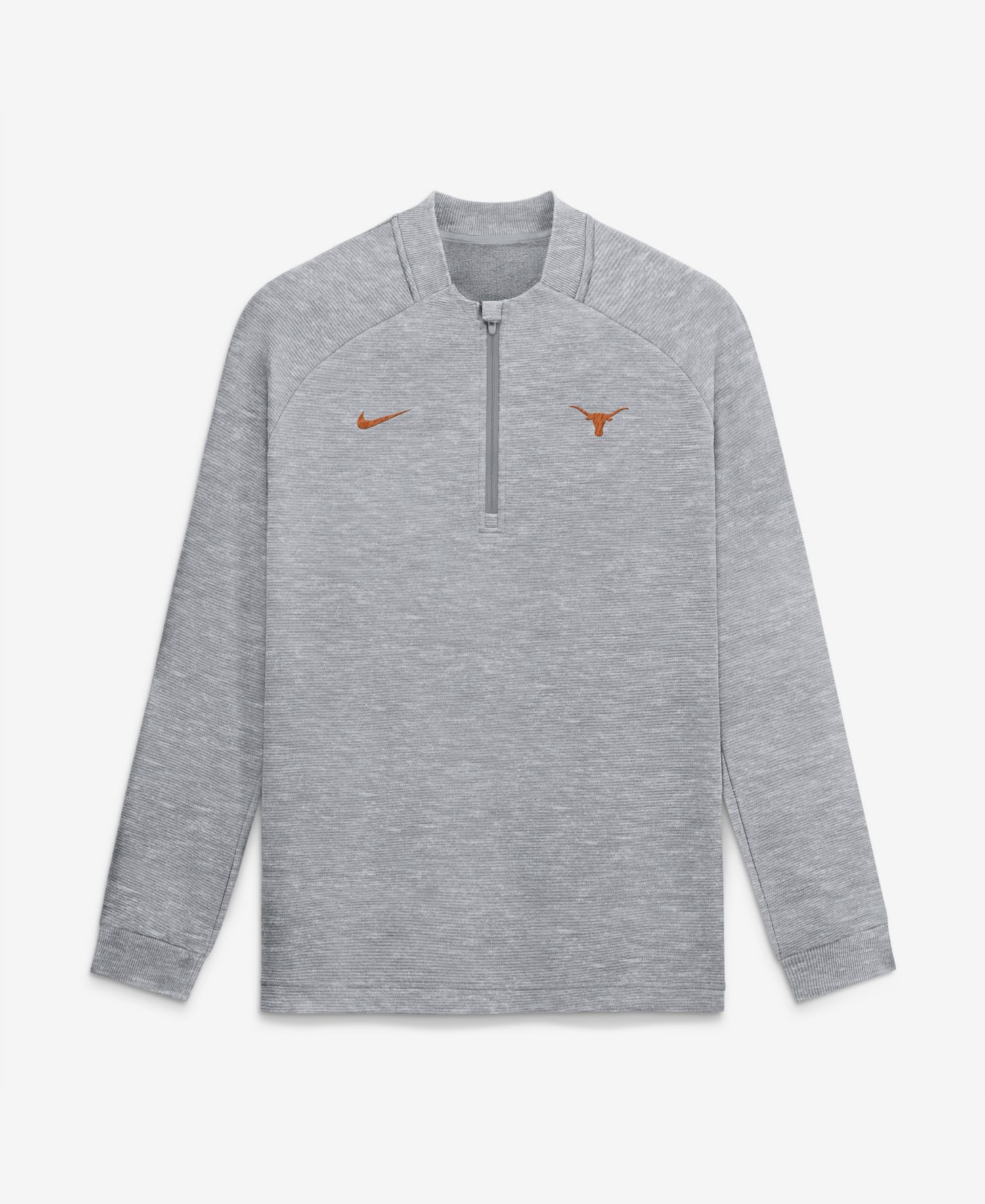 Men's Gray Texas Longhorns Par Raglan Tri-Blend Therma-FIT Half-Zip Pullover