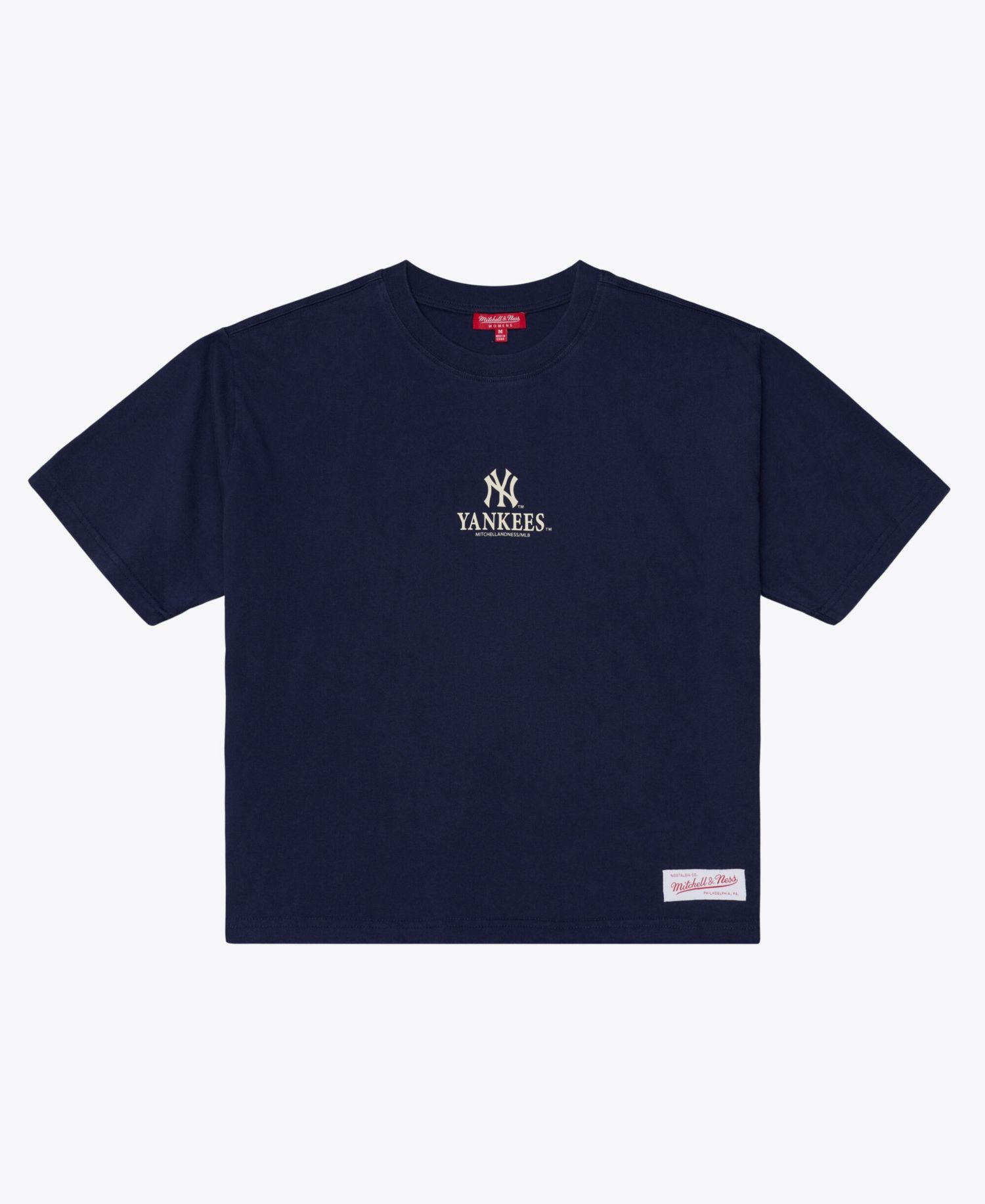 Women's Navy New York Yankees Core Essentials Boxy Crop T-Shirt