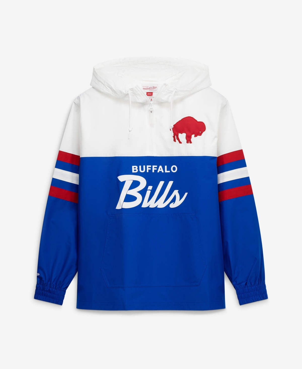 Mitchell & Ness Men's Royal Buffalo Bills Head Coach Anorak Quarter-Zip Windbreaker Jacket