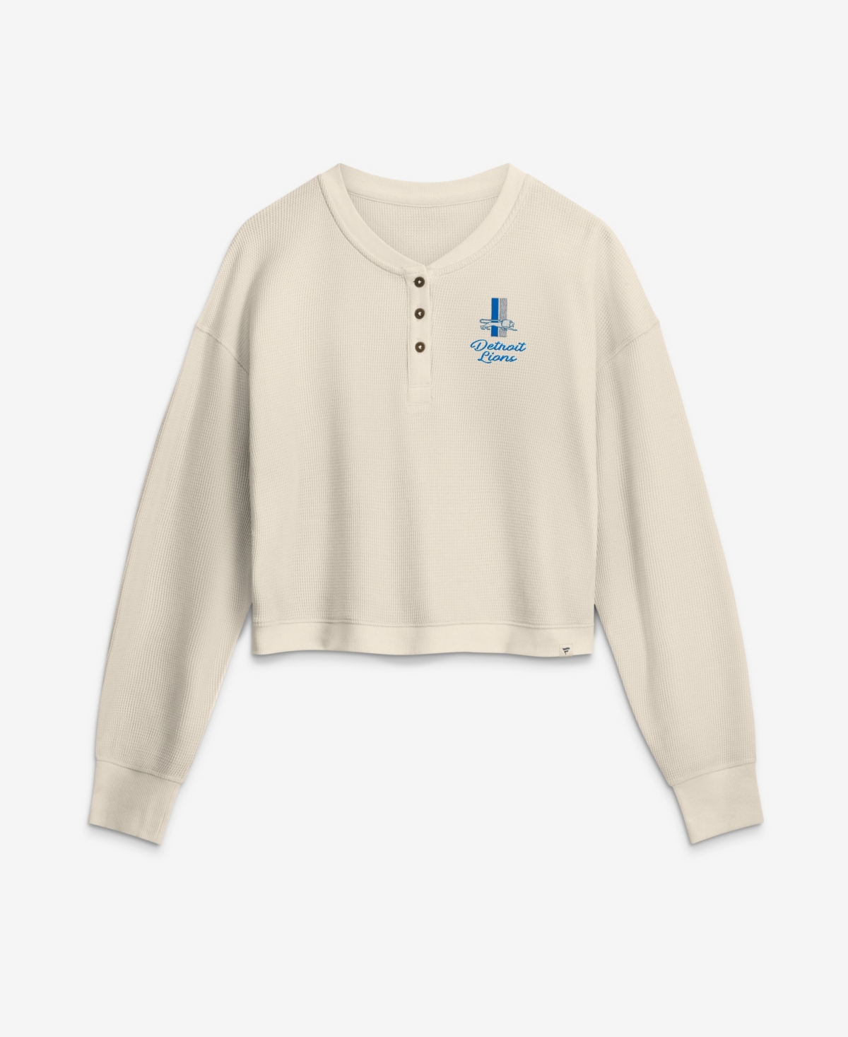 Fanatics Women's Cream Detroit Lions Relaxed Cropped Long Sleeve Shirt