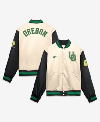 Men's  Natural/Black Oregon Ducks Legacy Full-Snap Bomber Jacket