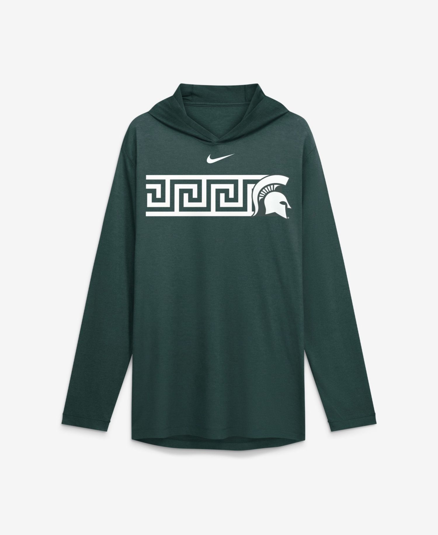 Men's Green Michigan State Spartans Primetime Pattern Tri-Blend Dri-FIT Long Sleeve Hooded T-Shirt