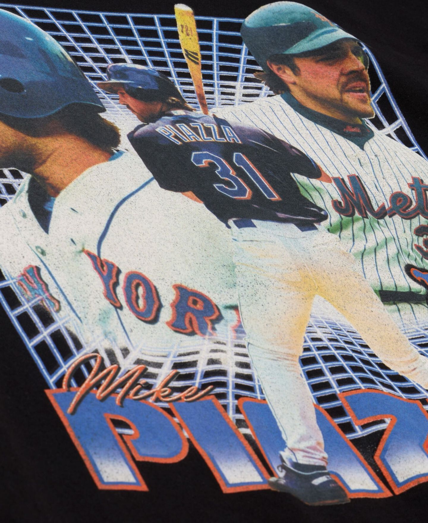 Мужская футболка Mitchell & Ness Mike Piazza Black New York Mets Legendary Collage Player — фото 4