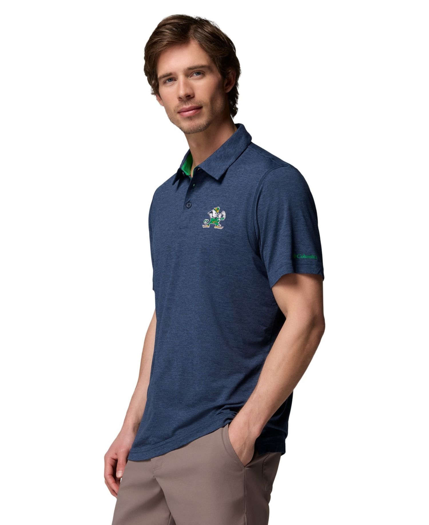 Men's Navy Notre Dame Fighting Irish Trail Omni-Shade Polo