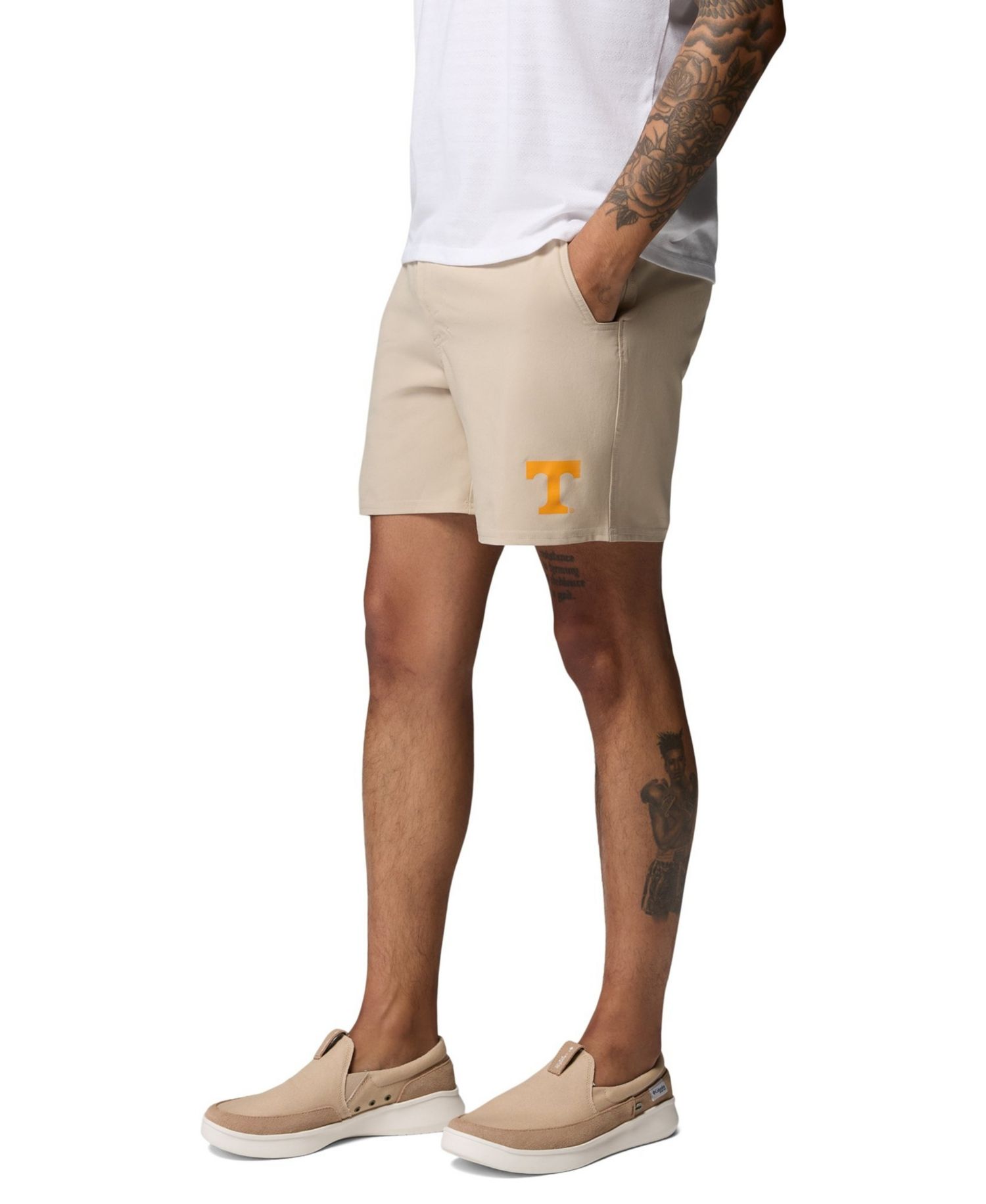 Men's Natural Texas Longhorns PFG Terminal Roamer™ Omni-Shade™ Stretch Shorts