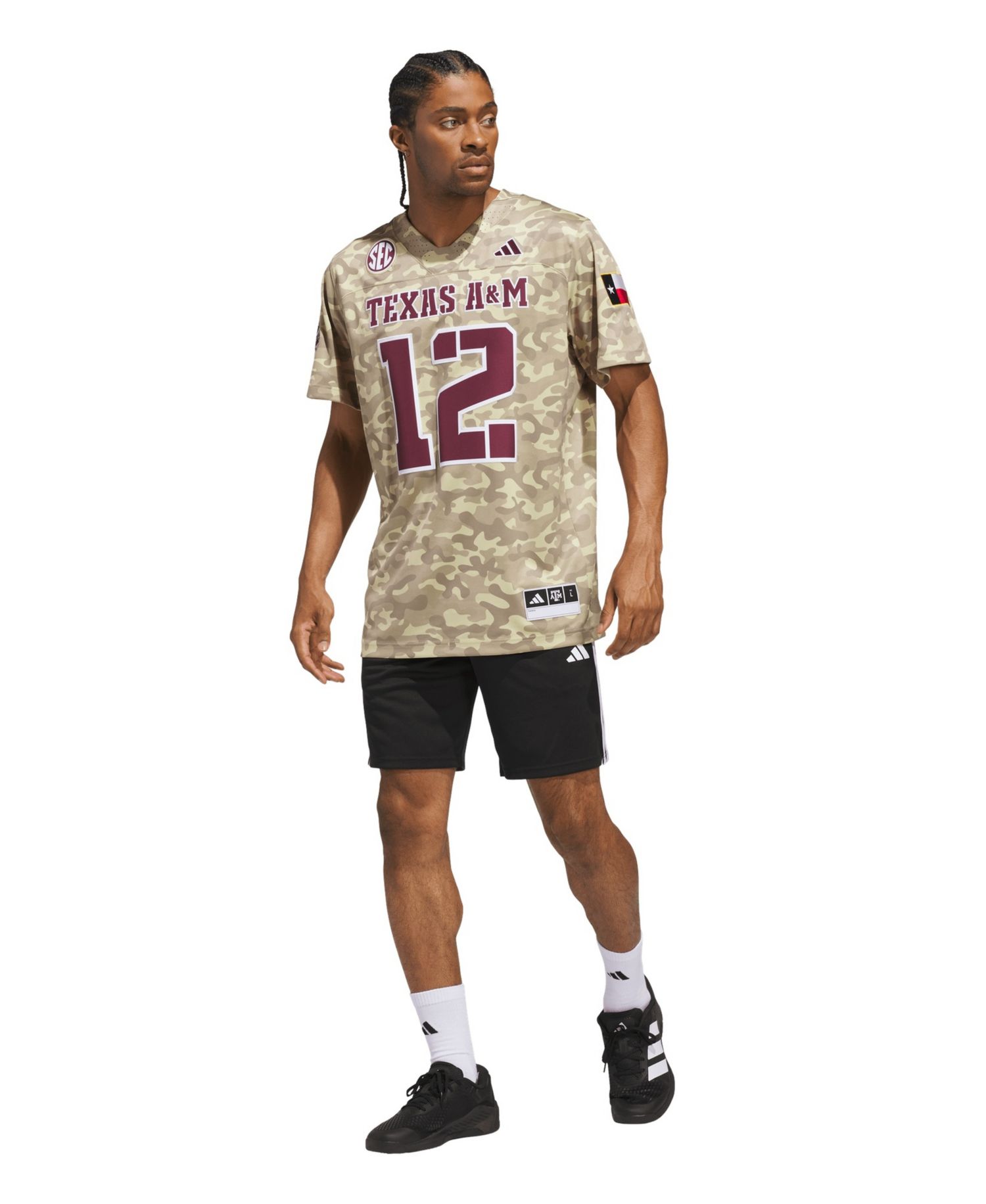 Men's #12 Beige Texas A&M Aggies Honor & Support Premier Strategy Jersey