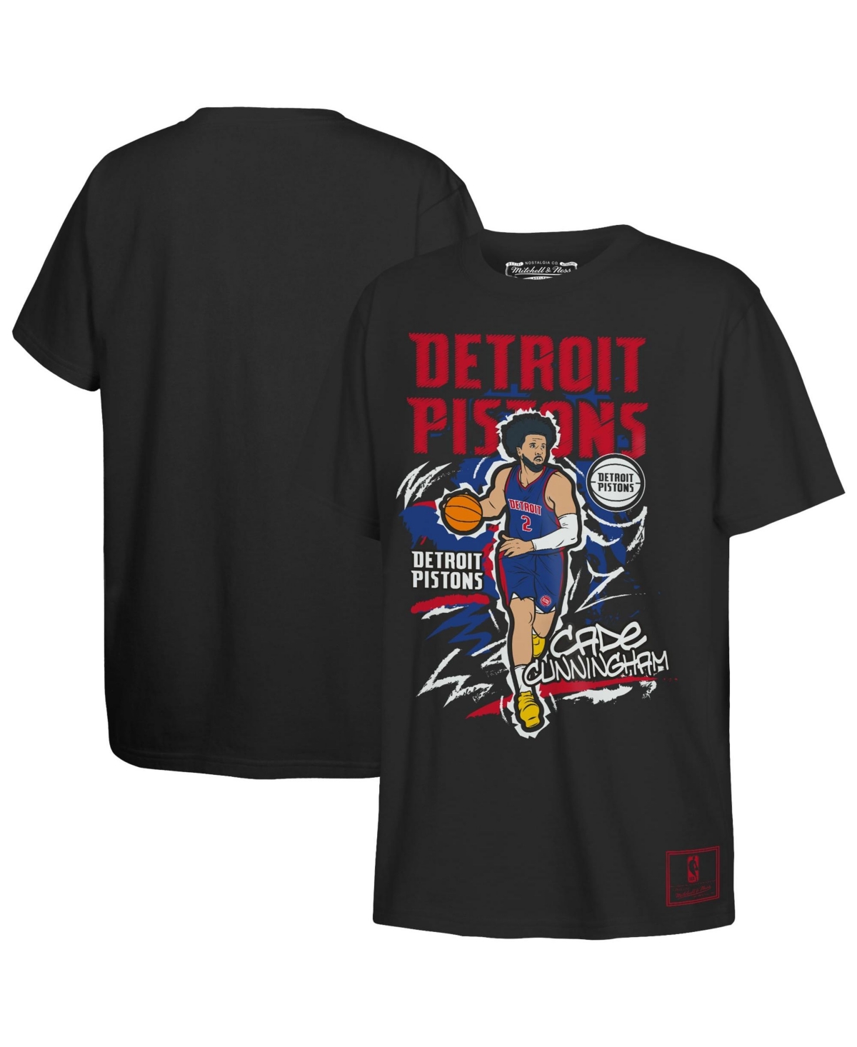 Mitchell & Ness Big Boys and Girls Cade Cunningham Black Detroit Pistons Chalked Up Player T-Shirt