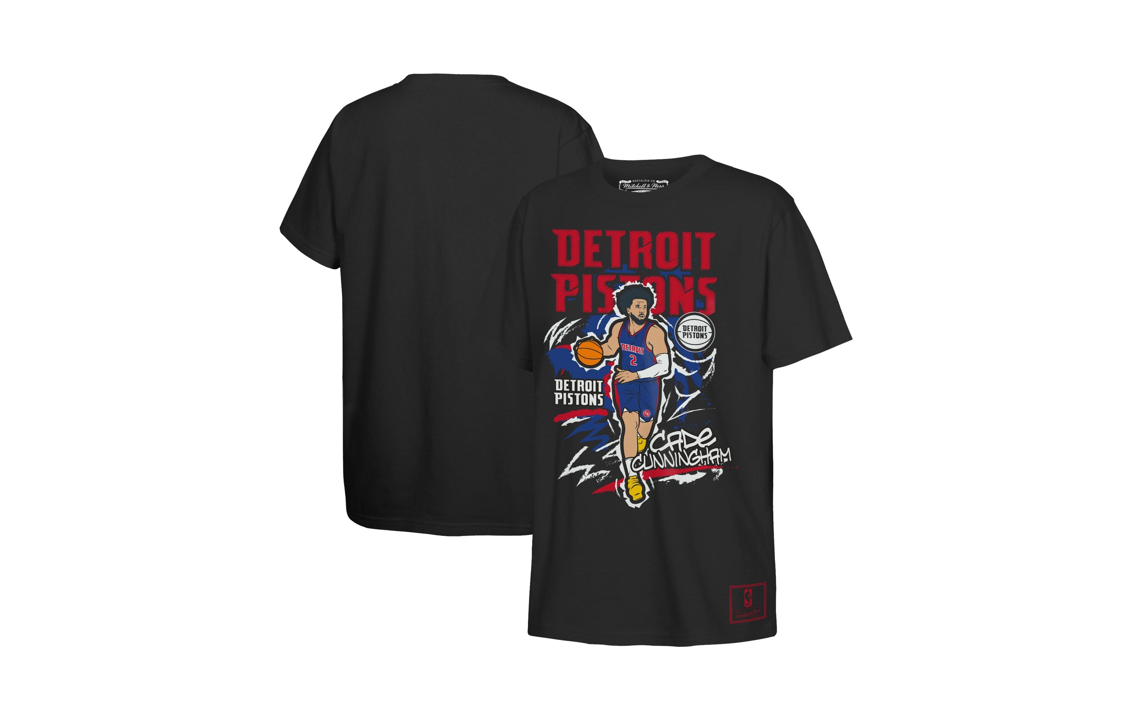 Mitchell & Ness Big Boys and Girls Cade Cunningham Black Detroit Pistons Chalked Up Player T-Shirt