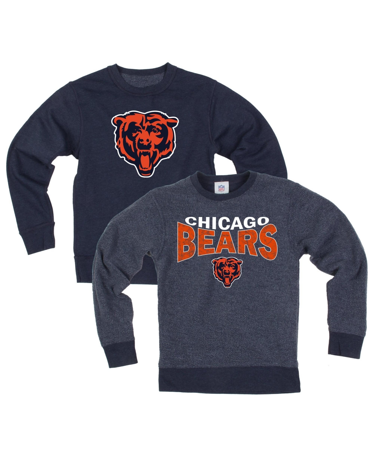 Wes & Willy Big Boys and Girls Navy Chicago Bears Reversible Fleece Sweatshirt