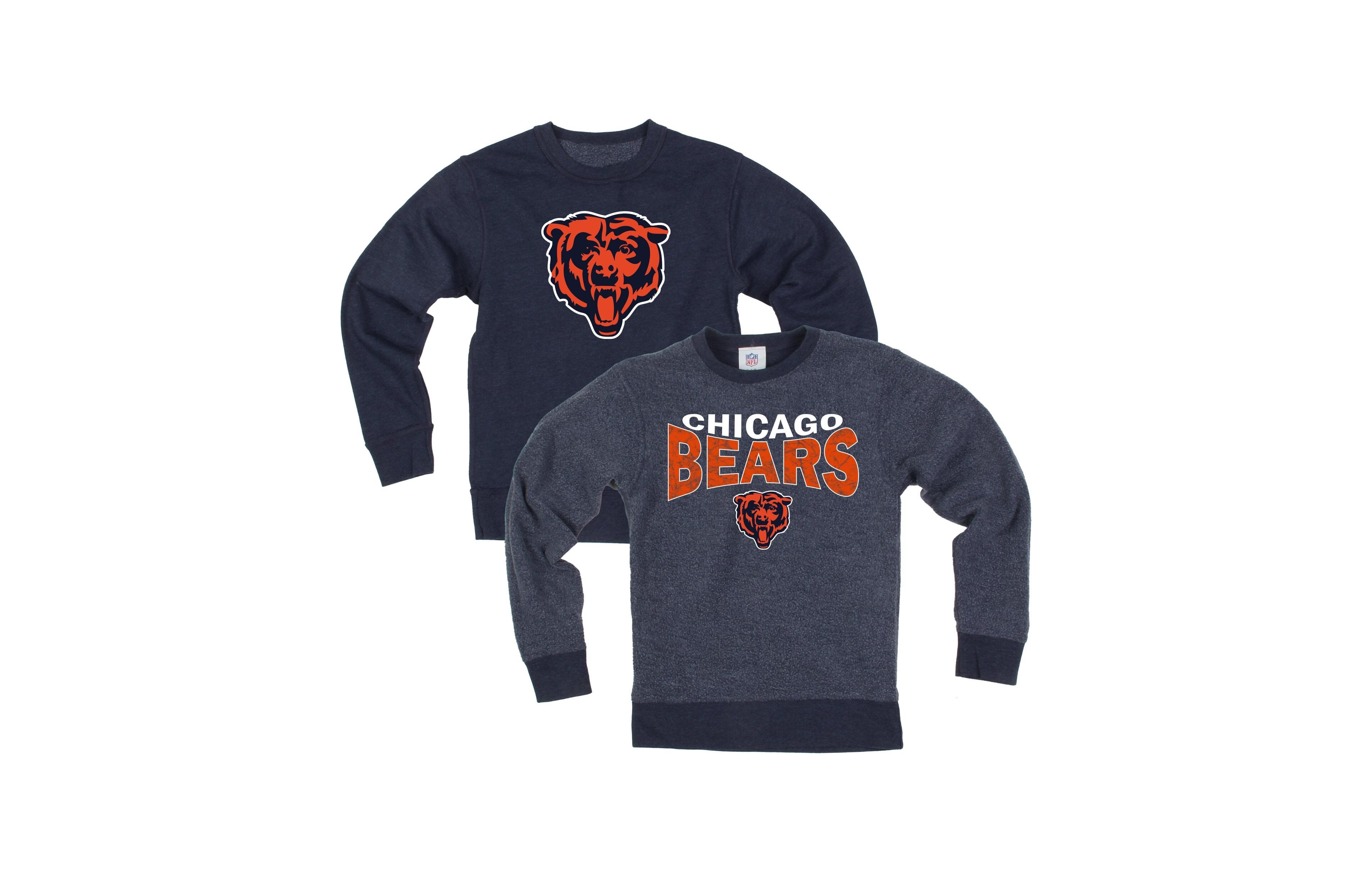 Wes & Willy Big Boys and Girls Navy Chicago Bears Reversible Fleece Sweatshirt