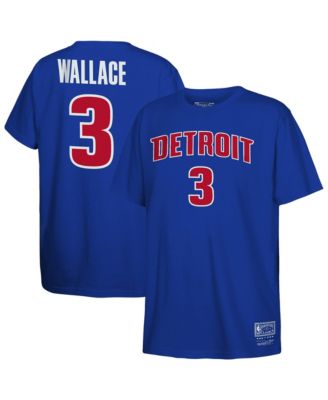 Big Boys and Girls Ben Wallace Blue Detroit Pistons Hardwood Classics Name & Number T-Shirt