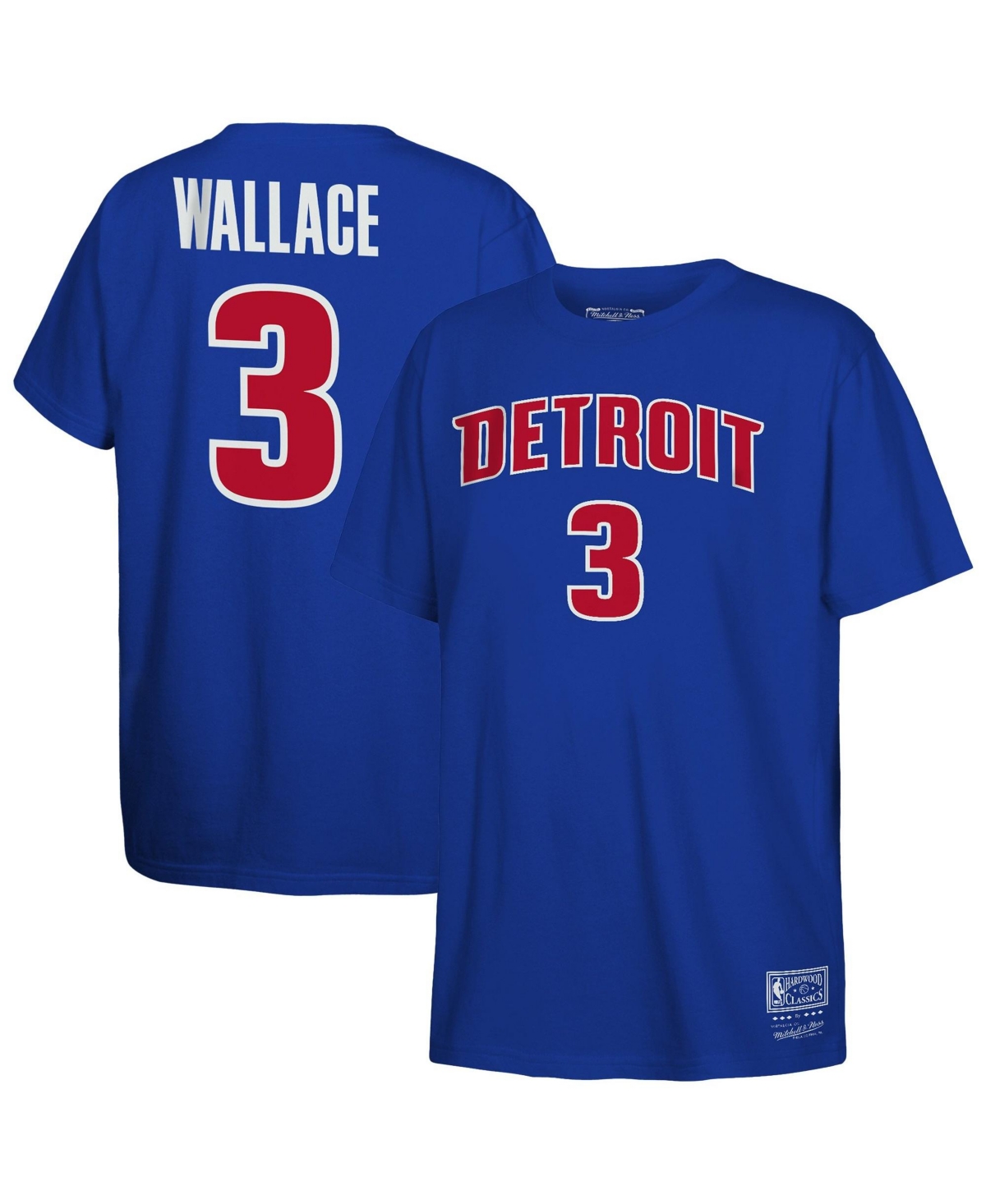 Mitchell & Ness Big Boys And Girls Mitchell Ness Ben Wallace Blue Detroit Pistons Hardwood Classics Name & Number T-