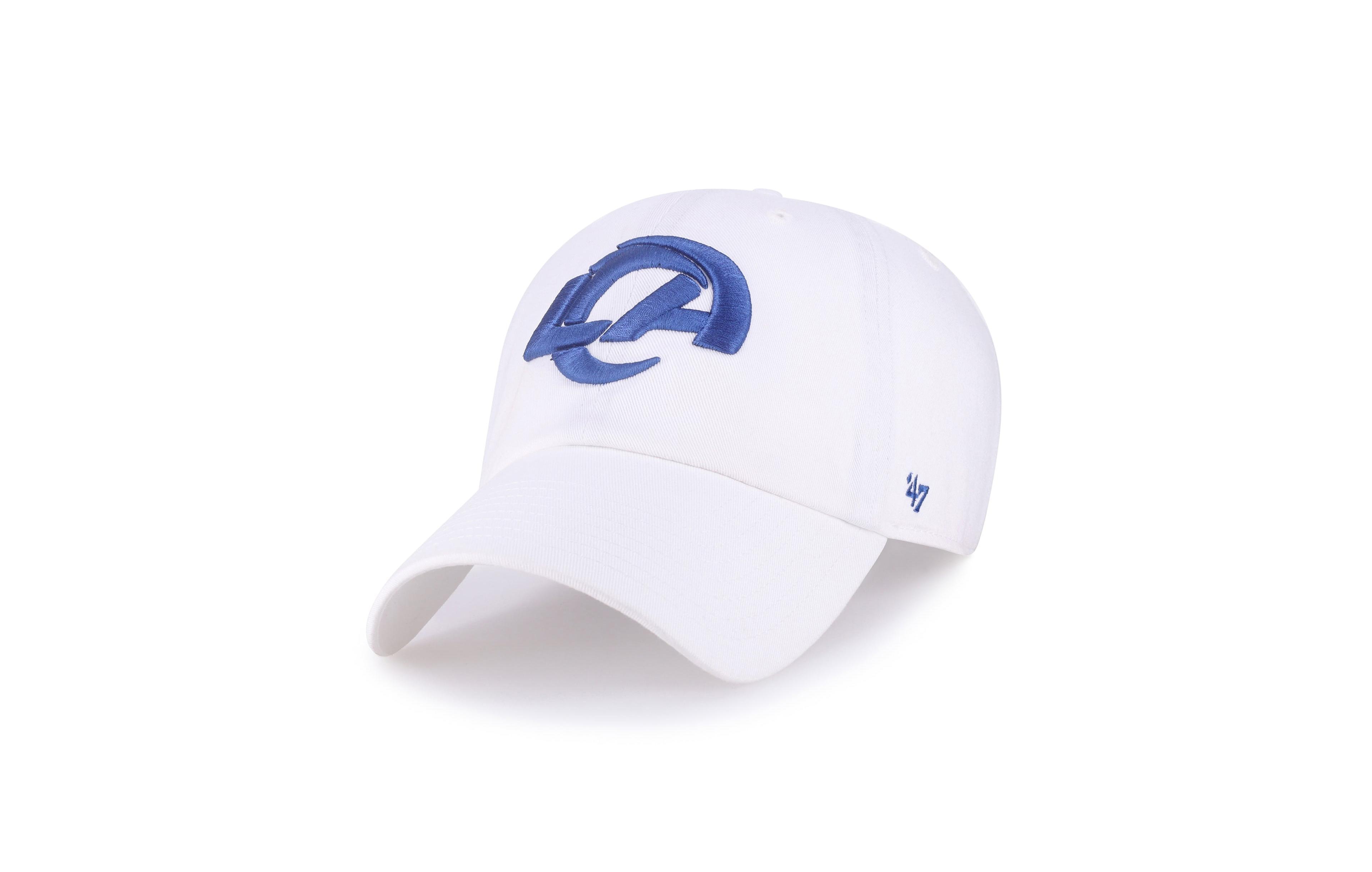 '47 Brand Men's White Los Angeles Rams Clean Up Adjustable Hat