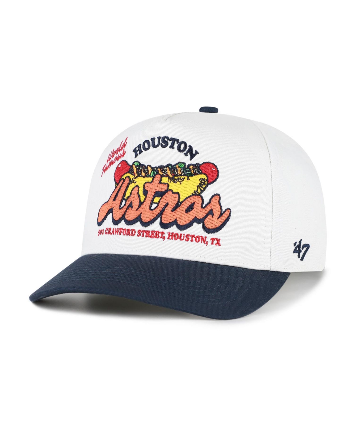 Men's '47 White/Navy Houston Astros Glizzy Collection Hitch Adjustable Hat