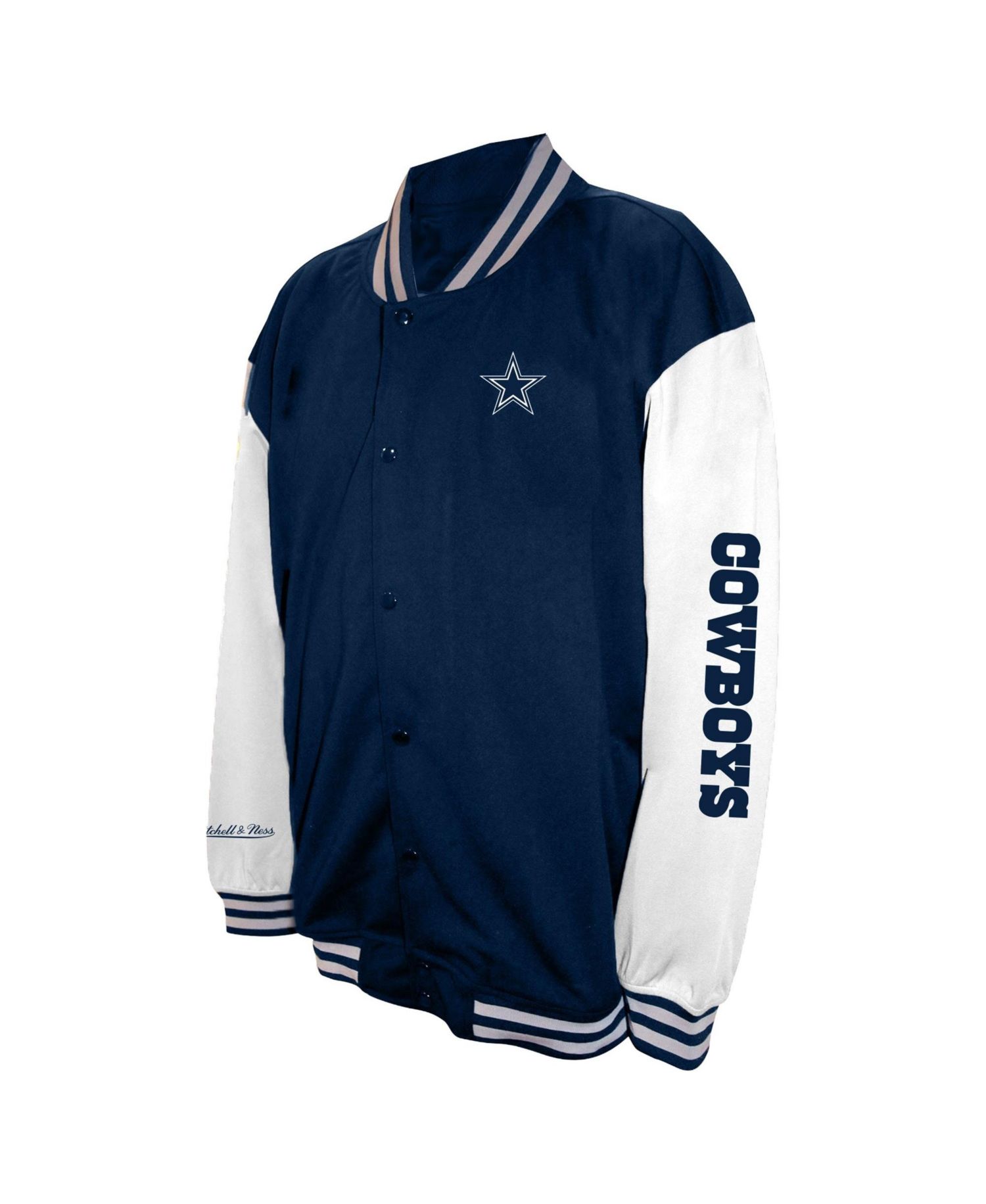 Men's Navy Dallas Cowboys Big & Tall Full-Snap Varsity Jacket