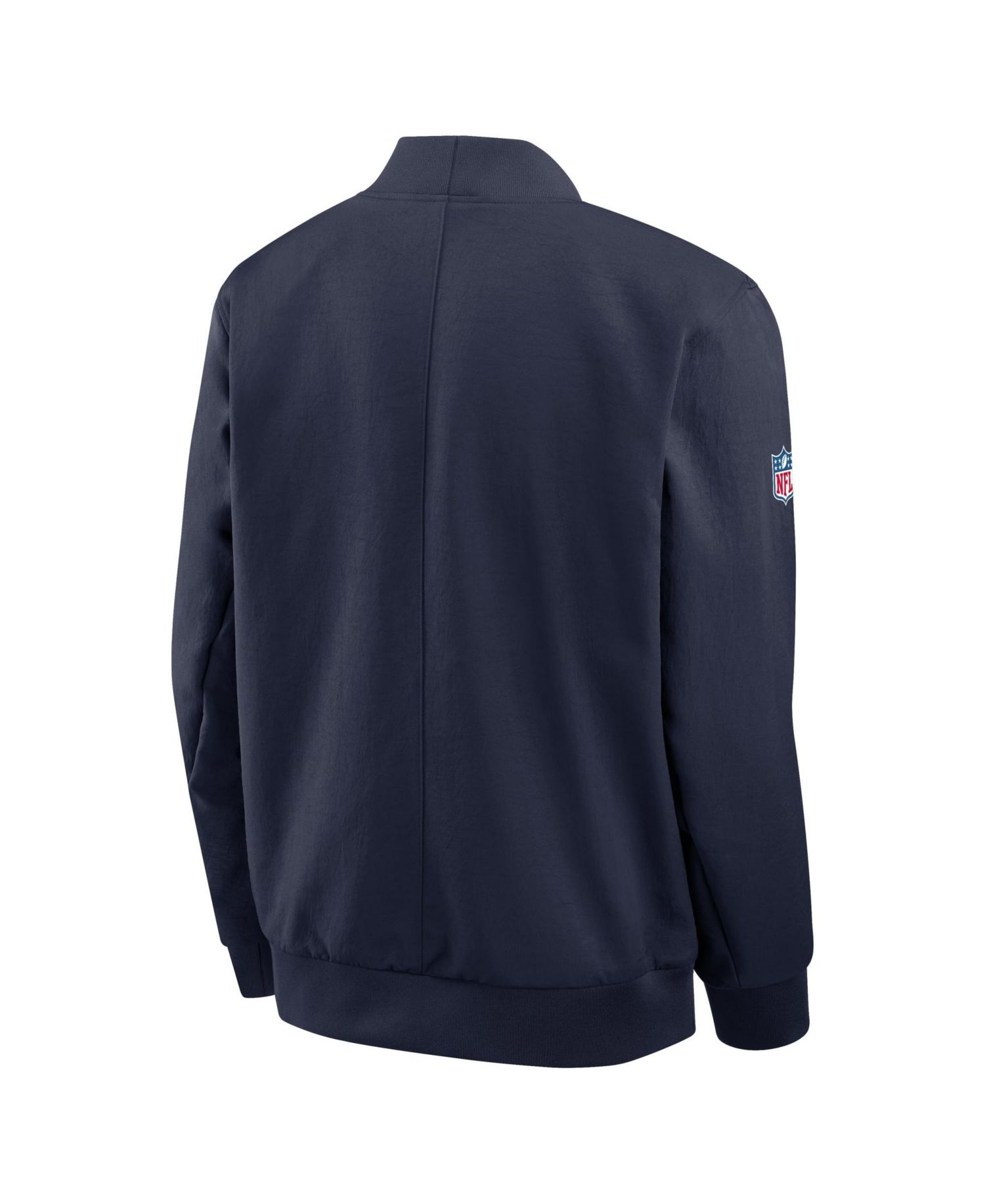 Men's Navy New England Patriots Sideline Powerful Blocking Full-Zip Dri-FIT Bomber Jacket