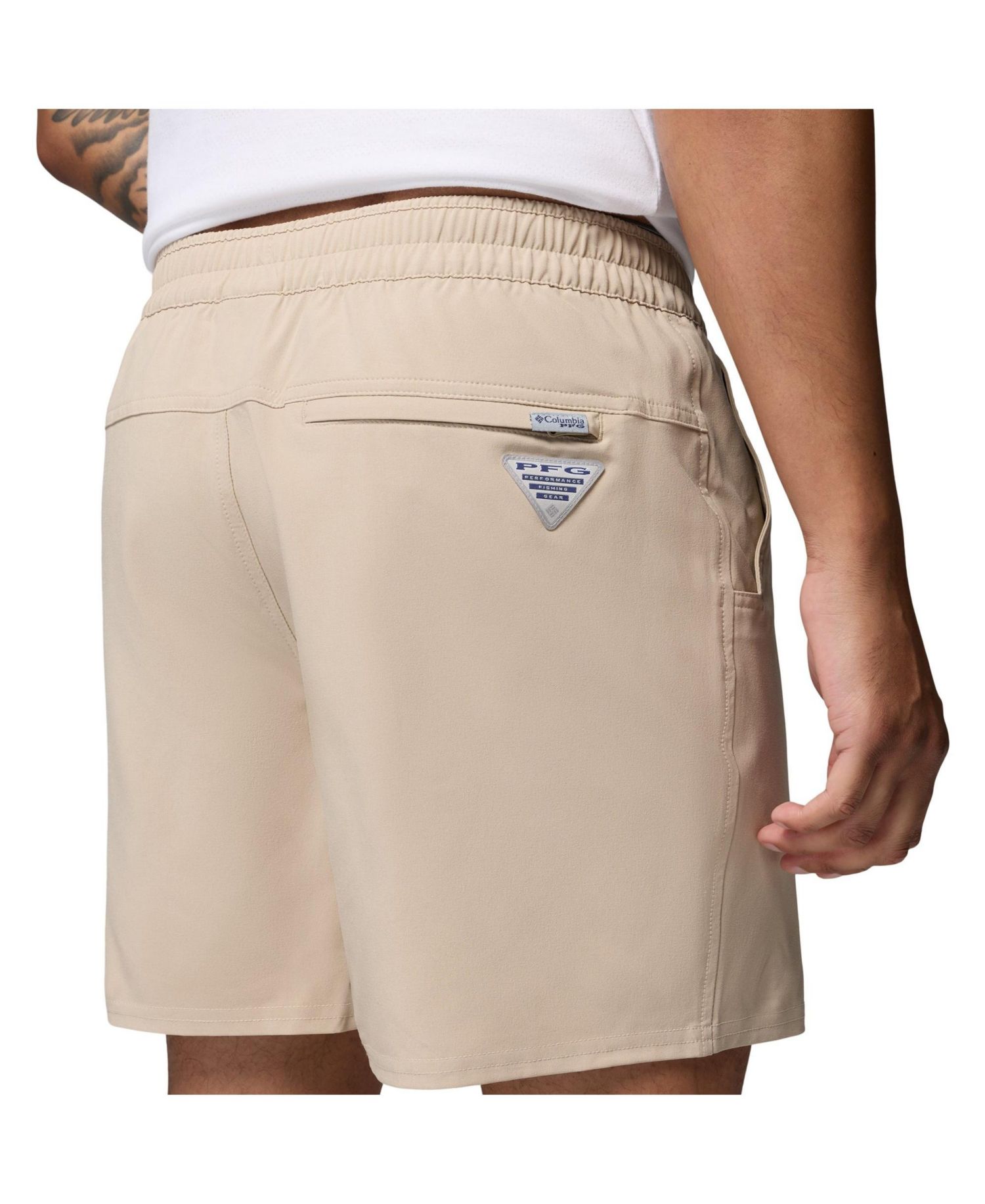 Men's Natural Texas Longhorns PFG Terminal Roamer™ Omni-Shade™ Stretch Shorts