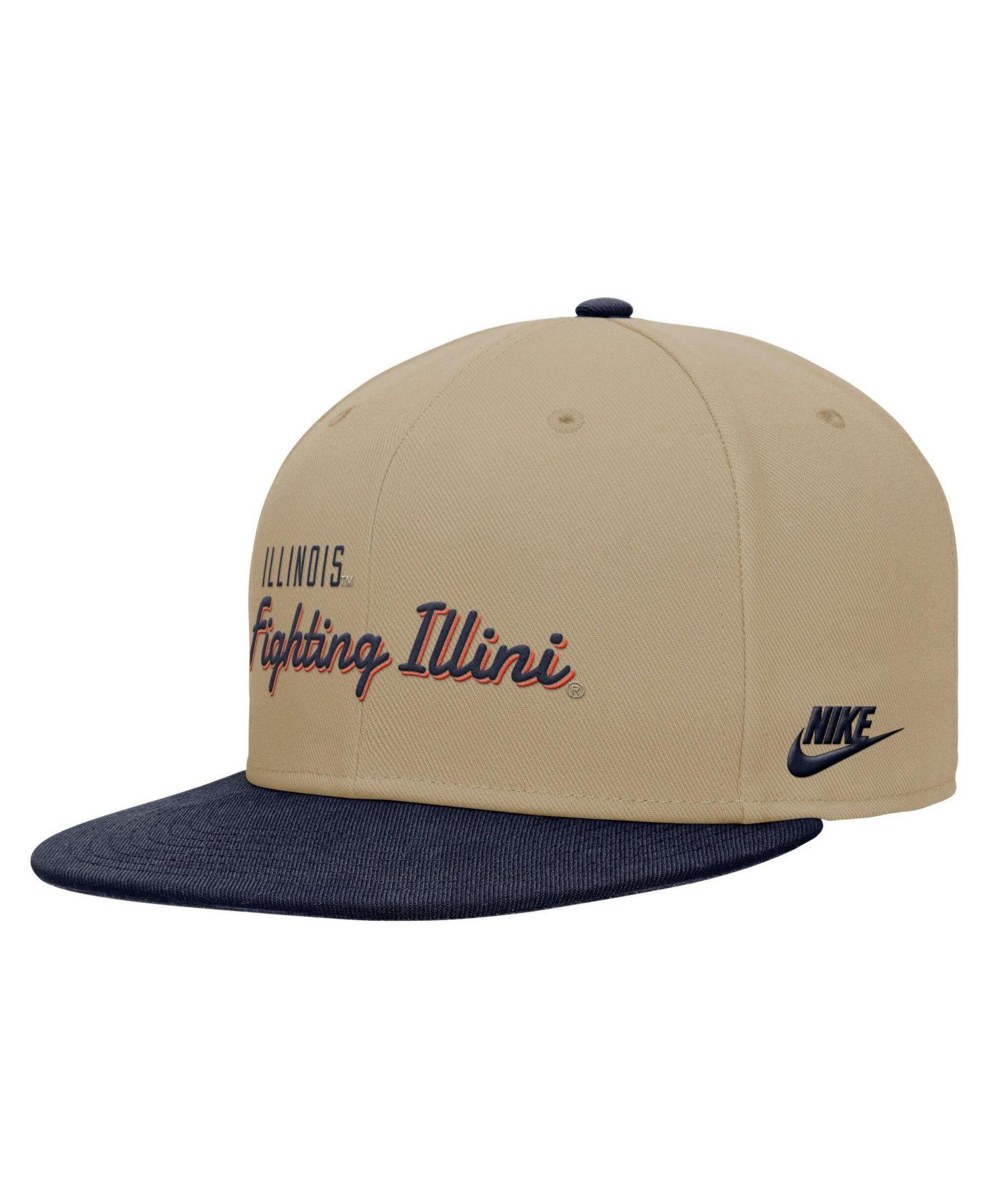 Men's Beige/Navy Illinois Fighting Illini Pro Dri-FIT Snapback Hat