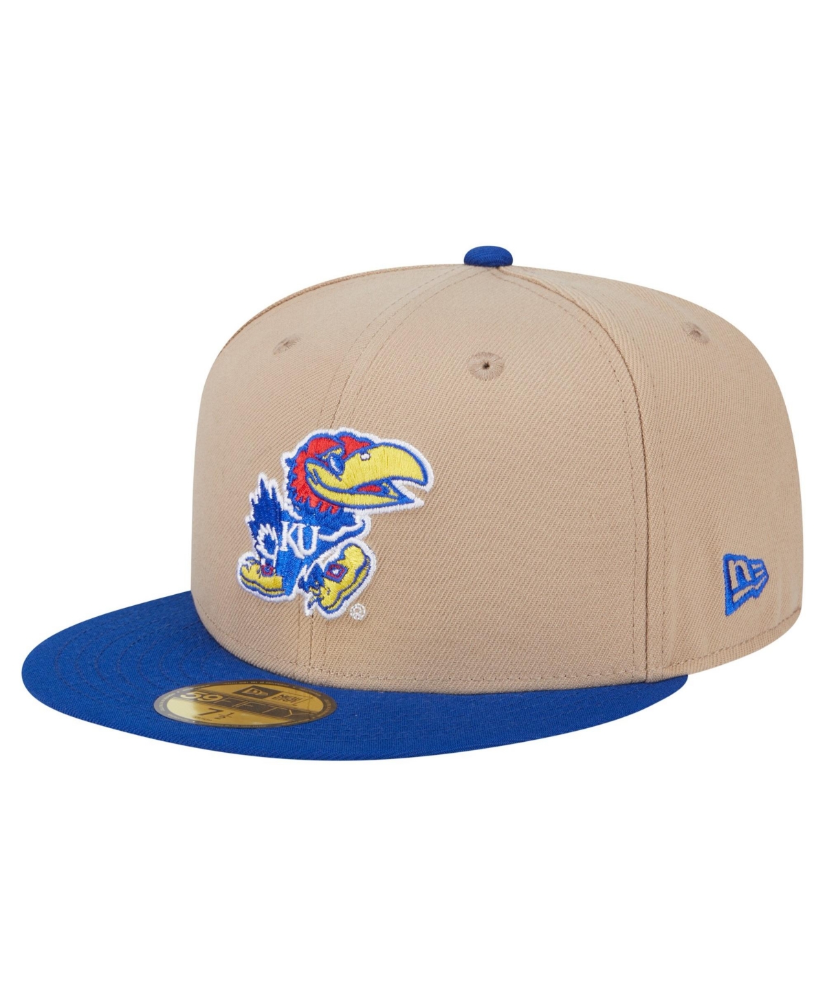 New Era Men's Khaki Kansas Jayhawks Two-Tone 59FIFTY Fitted Hat