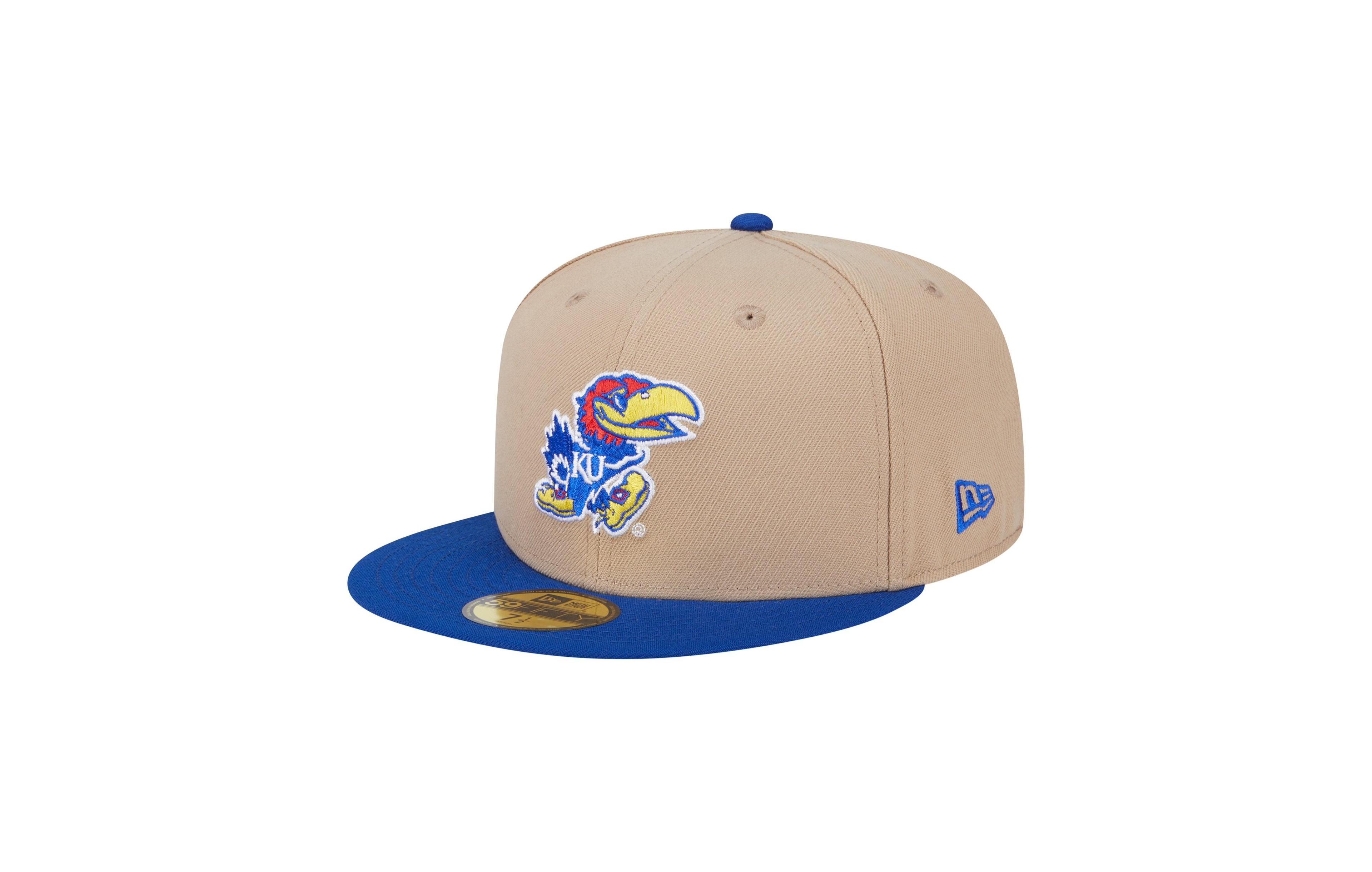 New Era Men's Khaki Kansas Jayhawks Two-Tone 59FIFTY Fitted Hat