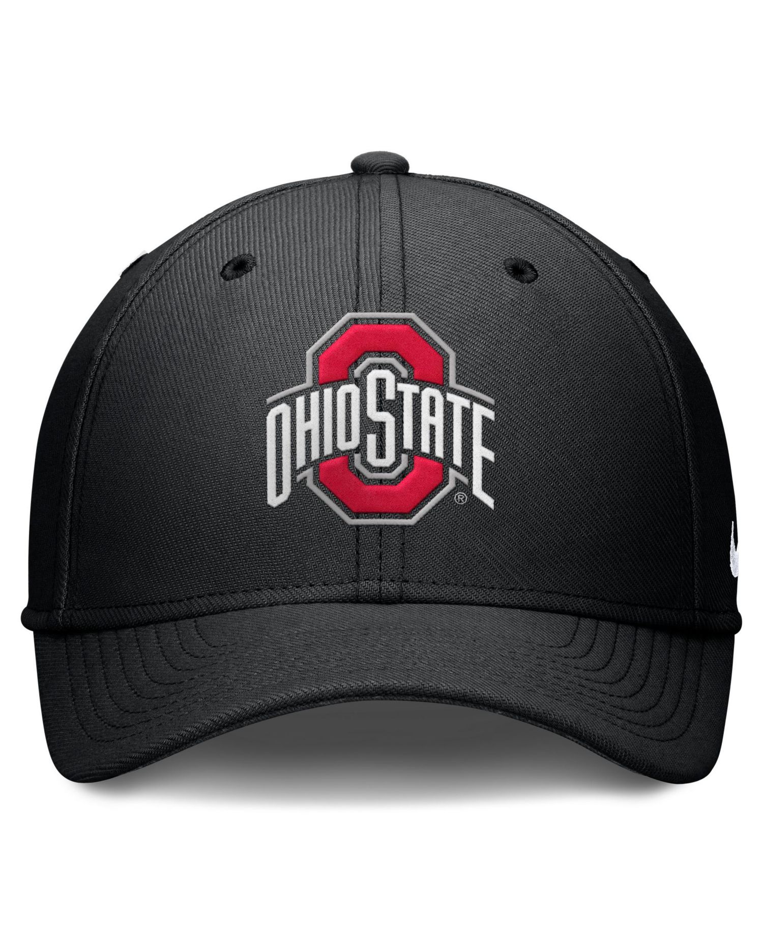 Men's Black Ohio State Buckeyes Rise SwooshFlex Dri-FIT Hat