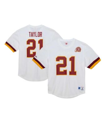 Men's Mitchell Ness Sean Taylor White Washington Commanders Retired Player Name & Number Mesh Top
