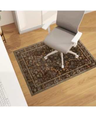 Easy Glide Office Chair Mat Hardwood Floor Protector Non Slip Washable Boho Decor