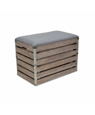 24" Linen Upholstered Storage Bench with Flip Top