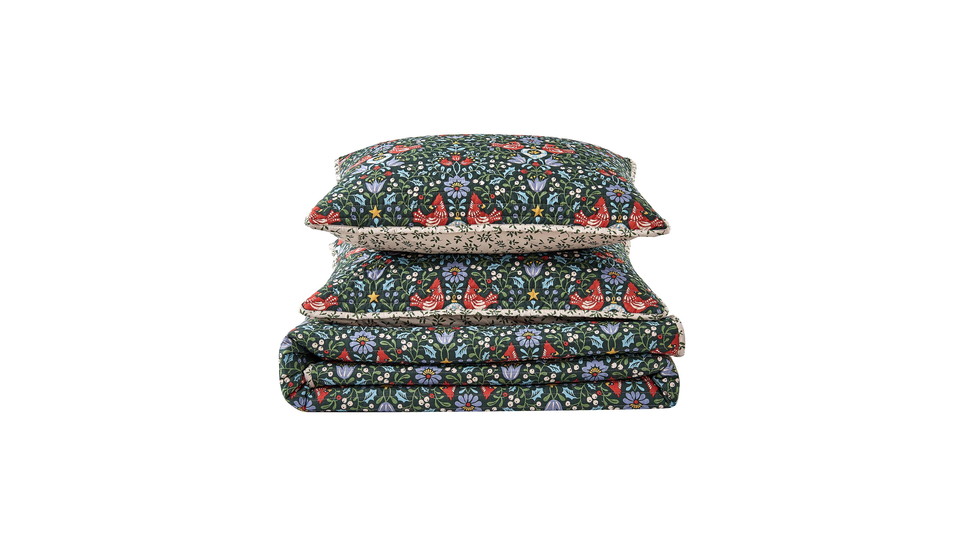 Linery & Co Holiday Printed Microfiber Quilt Set