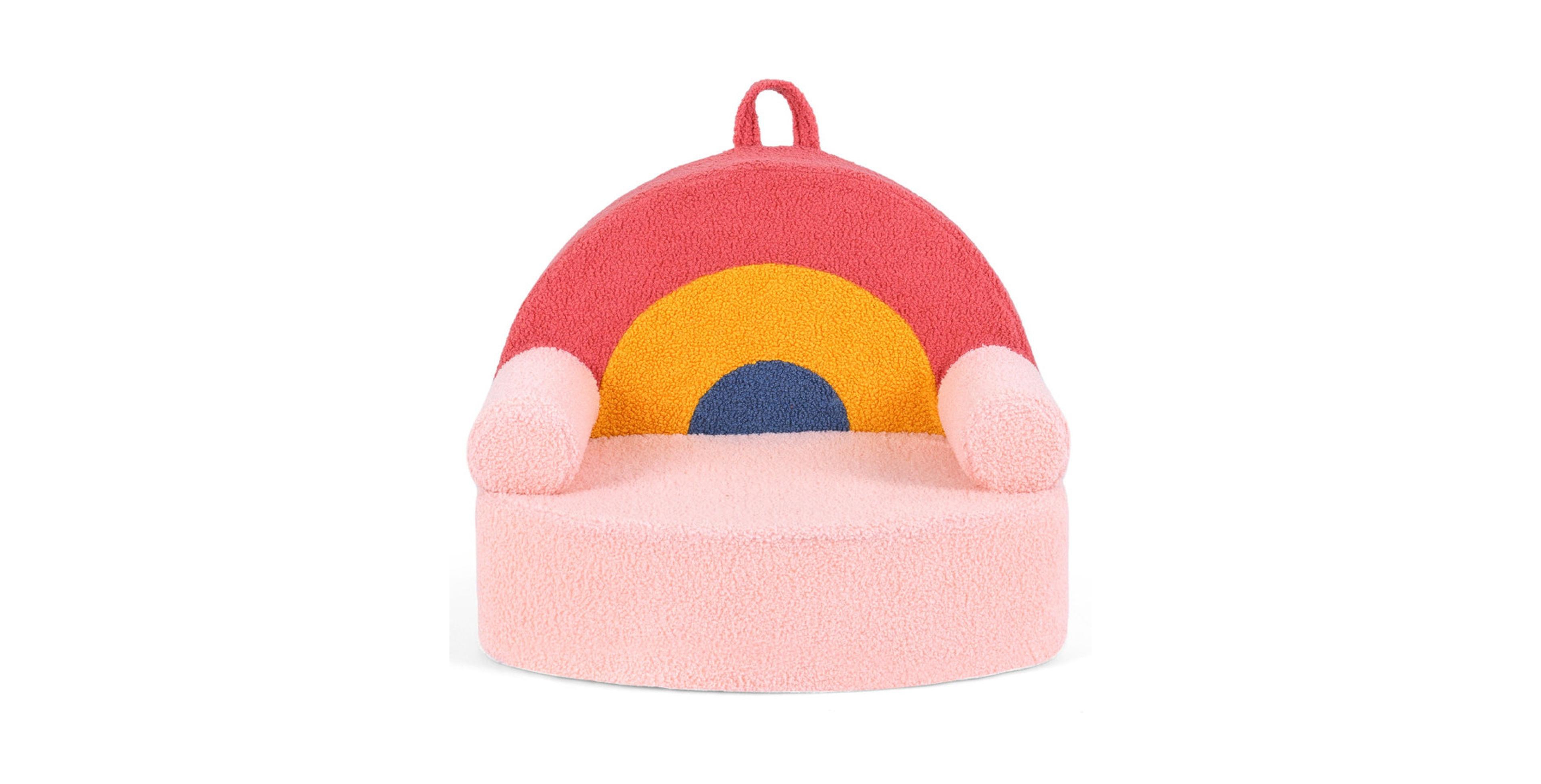 Gouun Kids Foam Couch with Soft Teddy Fleece Cover