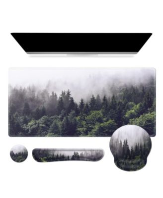 Extended Desk Blotter Set With Wrist Support And Coaster For Office Gaming Workspace