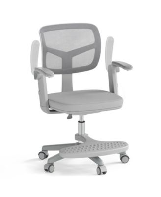 Kids Study Desk Chair with Adjustable Footrest and Mesh Lumbar Support