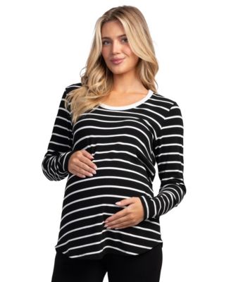 Maternity Striped Nursing Long-Sleeve Top