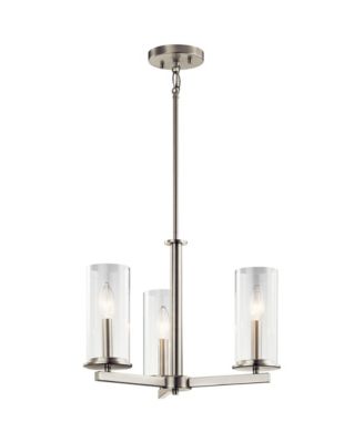 Crosby 18" Wide Brushed Nickel 3-Light Chandelier